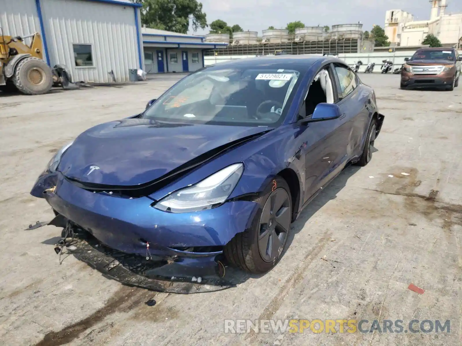 2 Photograph of a damaged car 5YJ3E1EB5MF984073 TESLA MODEL 3 2021