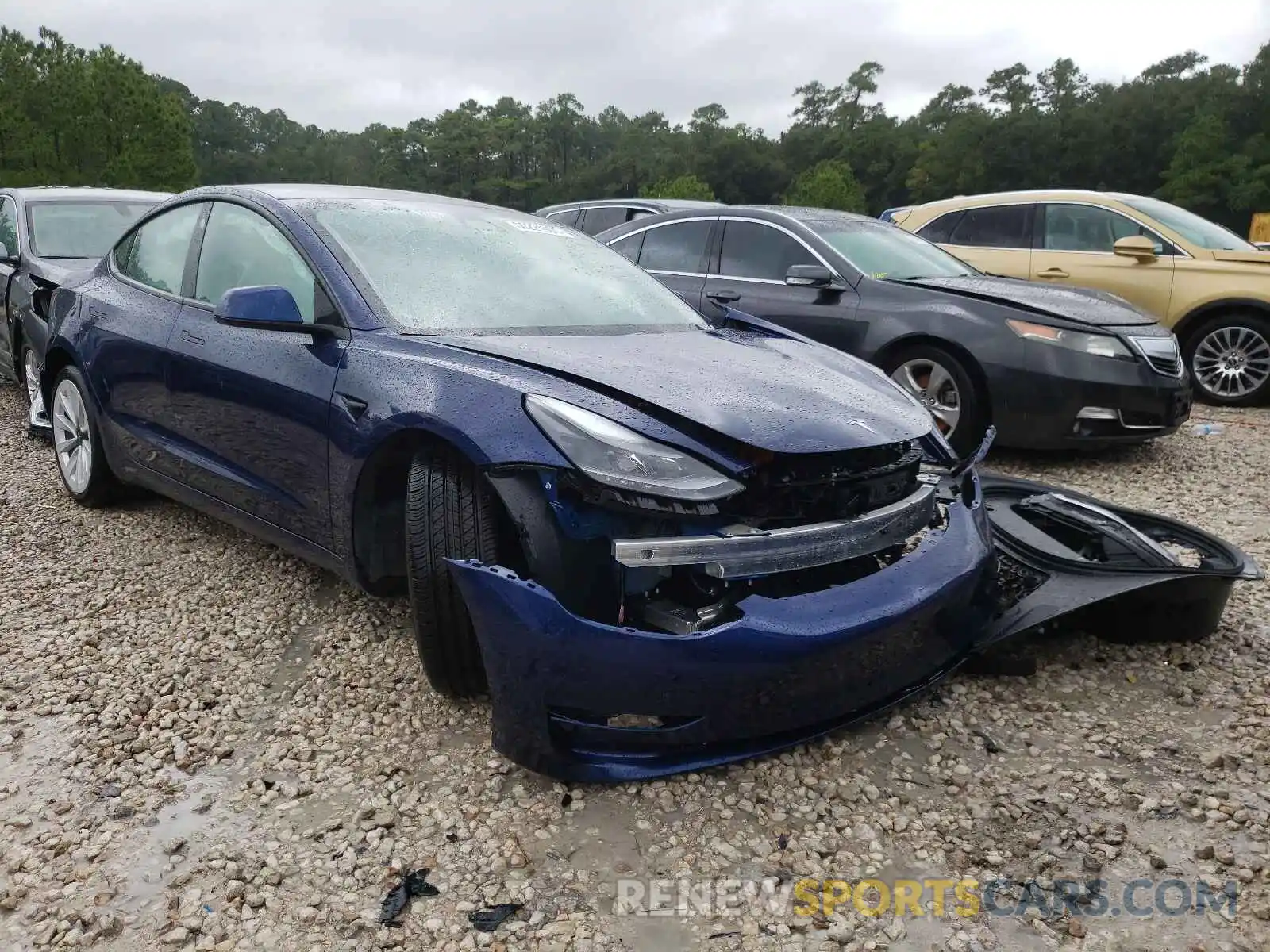 1 Photograph of a damaged car 5YJ3E1EB5MF990259 TESLA MODEL 3 2021