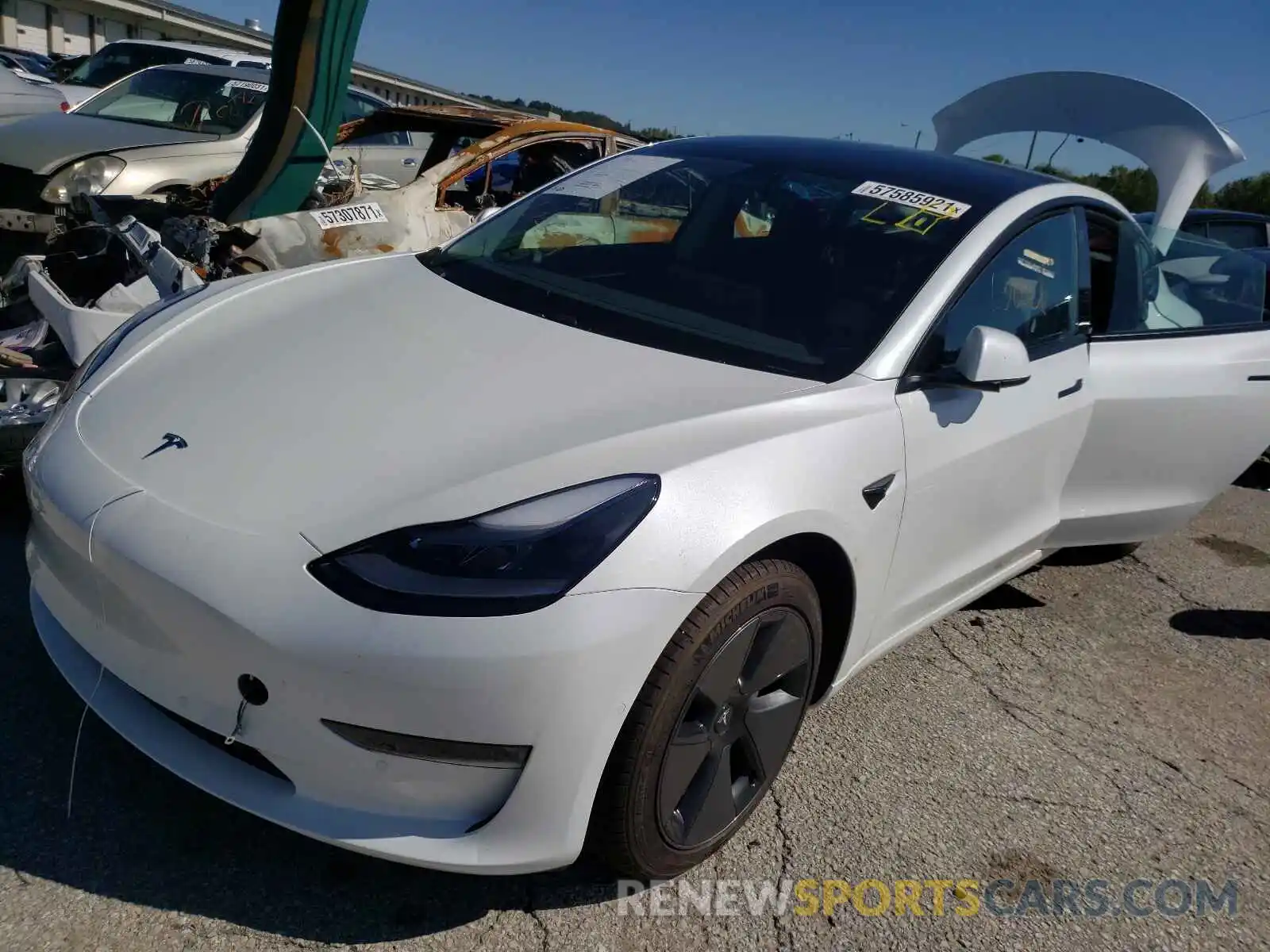 2 Фотография поврежденного автомобиля 5YJ3E1EB5MF992755 TESLA MODEL 3 2021