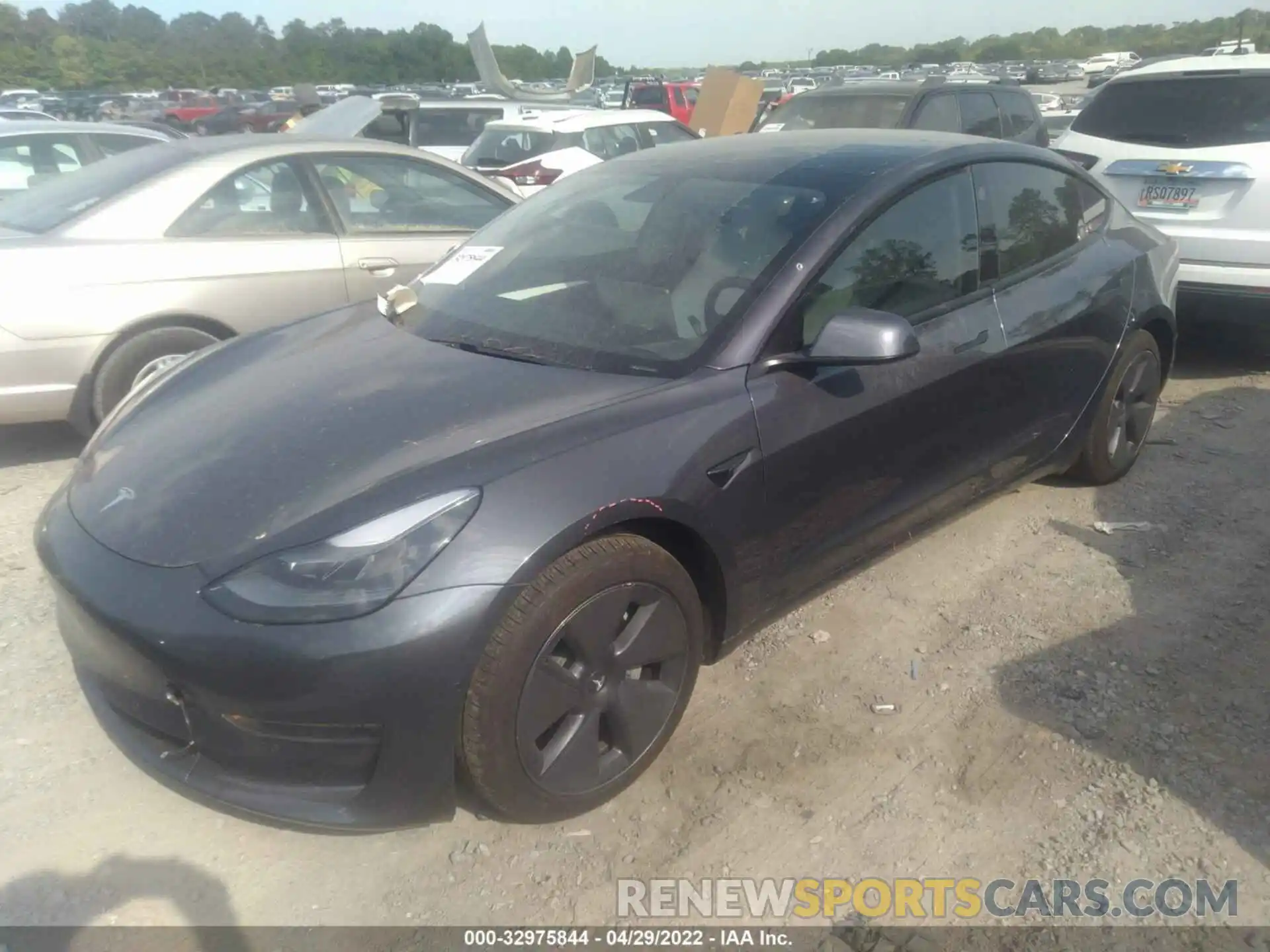 2 Photograph of a damaged car 5YJ3E1EB5MF992870 TESLA MODEL 3 2021