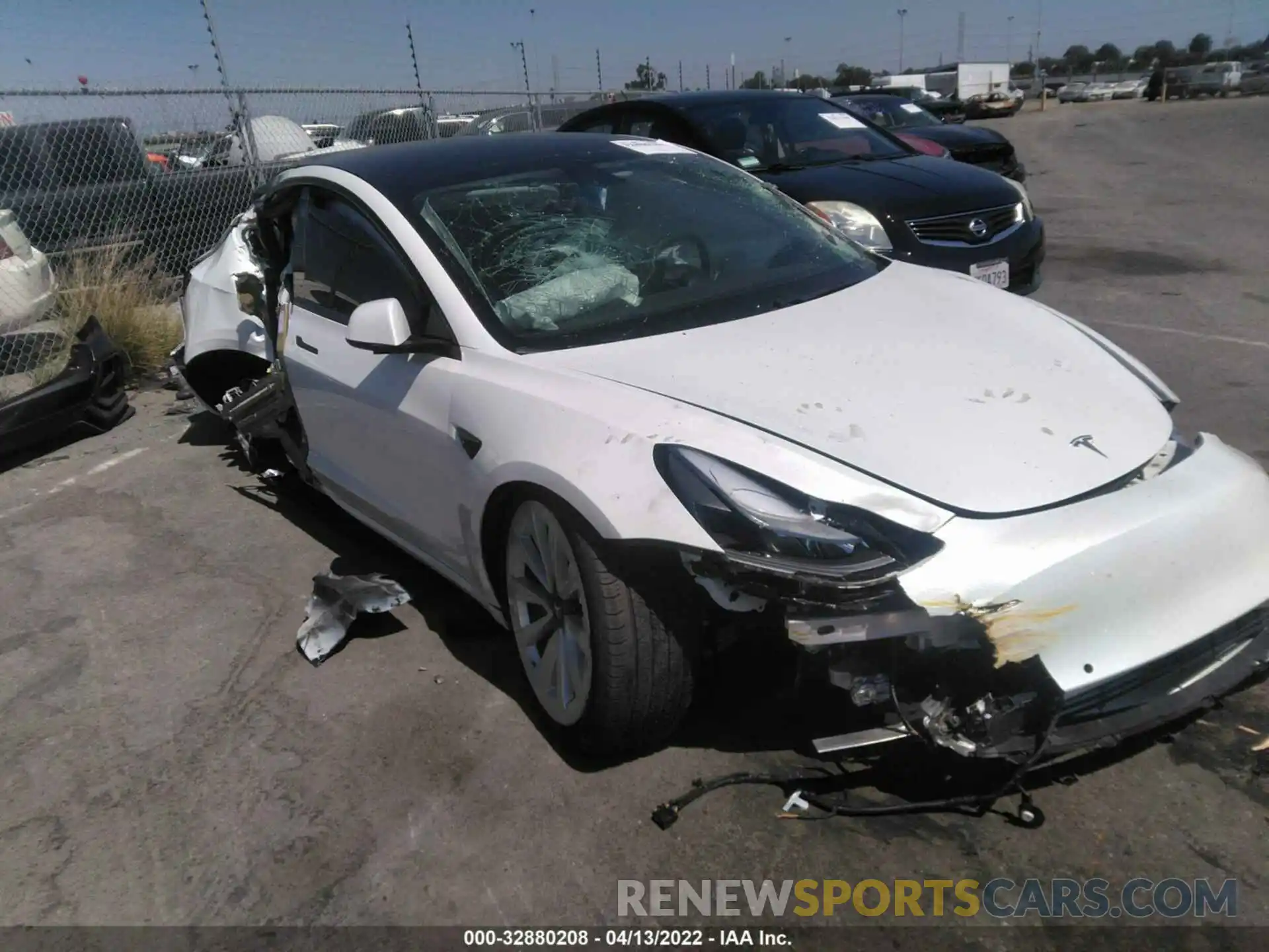 1 Photograph of a damaged car 5YJ3E1EB6MF010148 TESLA MODEL 3 2021