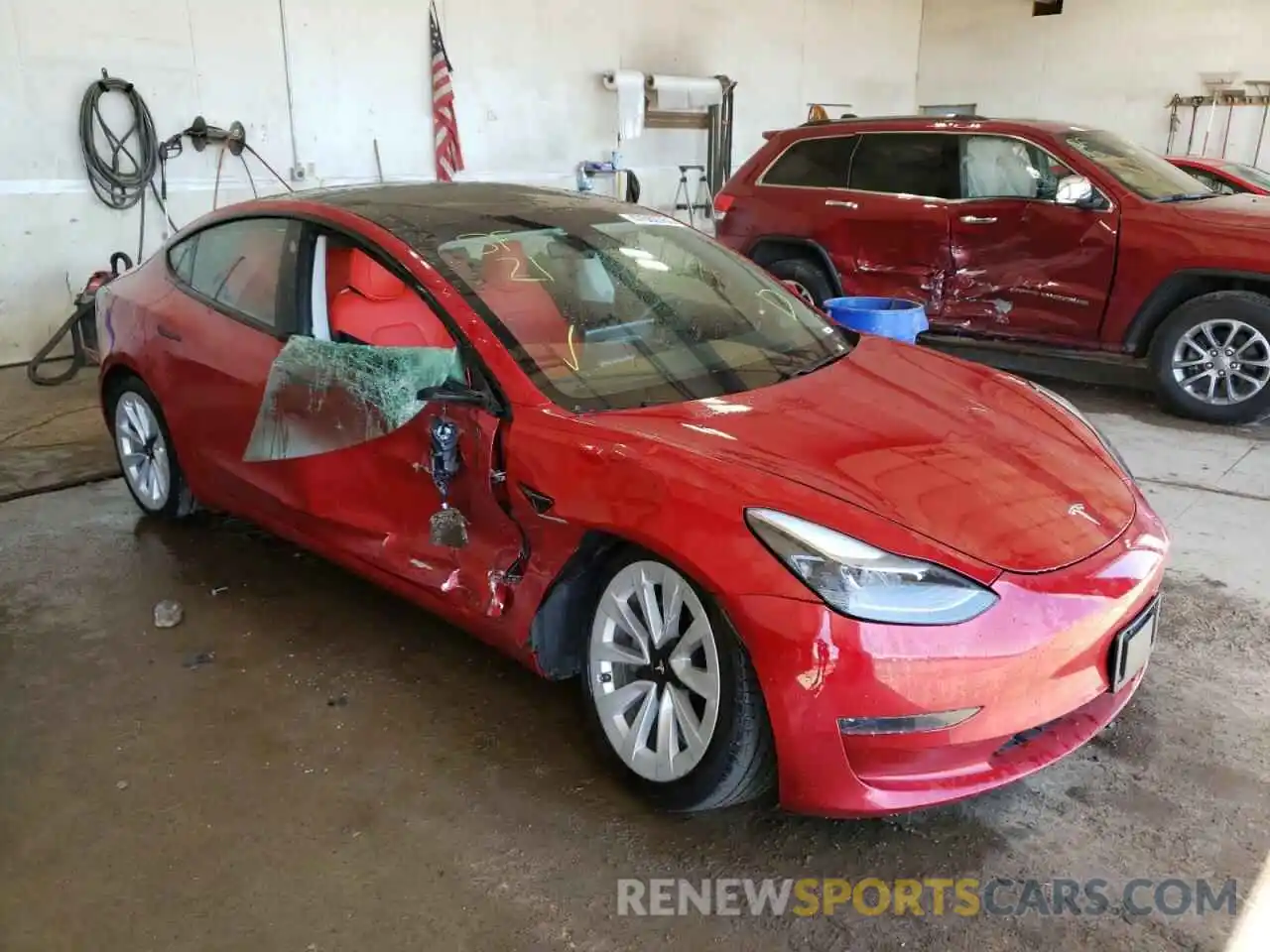 1 Photograph of a damaged car 5YJ3E1EB6MF013079 TESLA MODEL 3 2021