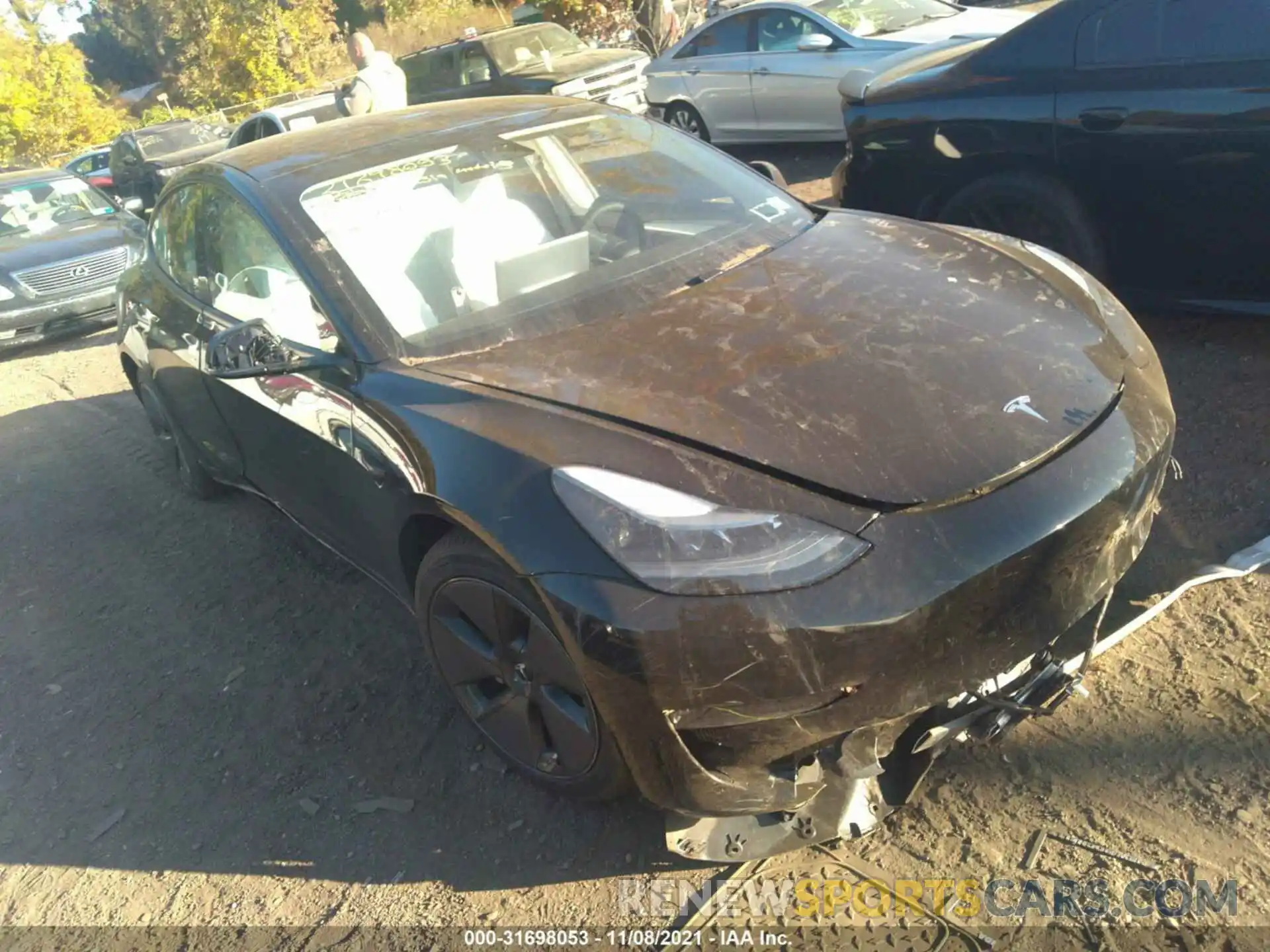 1 Photograph of a damaged car 5YJ3E1EB6MF053002 TESLA MODEL 3 2021