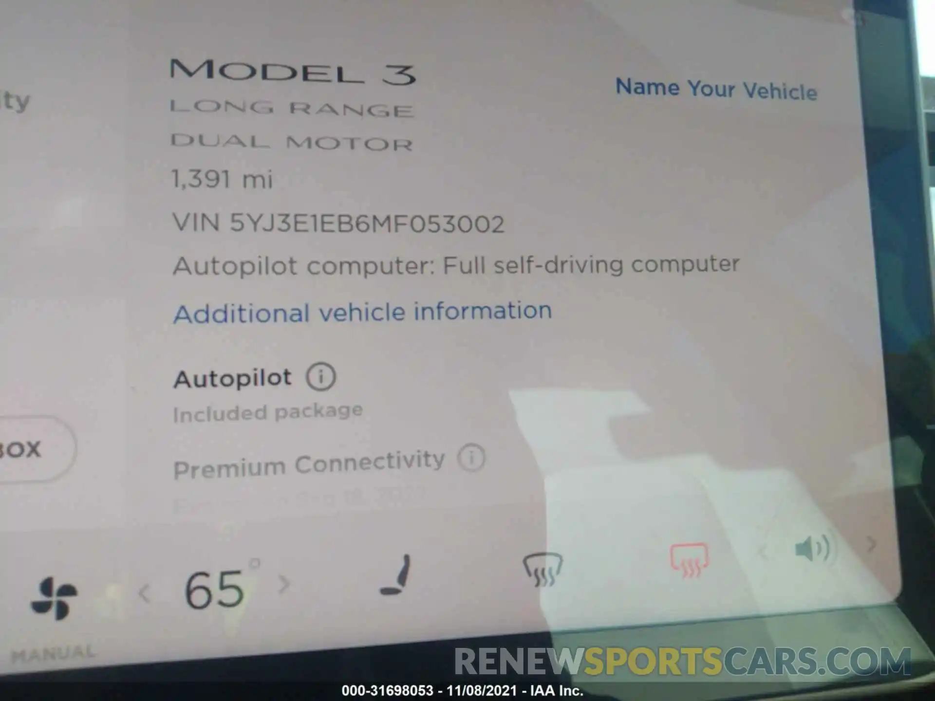 7 Photograph of a damaged car 5YJ3E1EB6MF053002 TESLA MODEL 3 2021