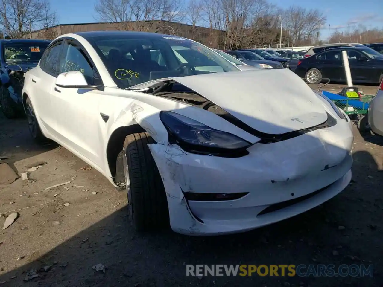 1 Photograph of a damaged car 5YJ3E1EB6MF055302 TESLA MODEL 3 2021