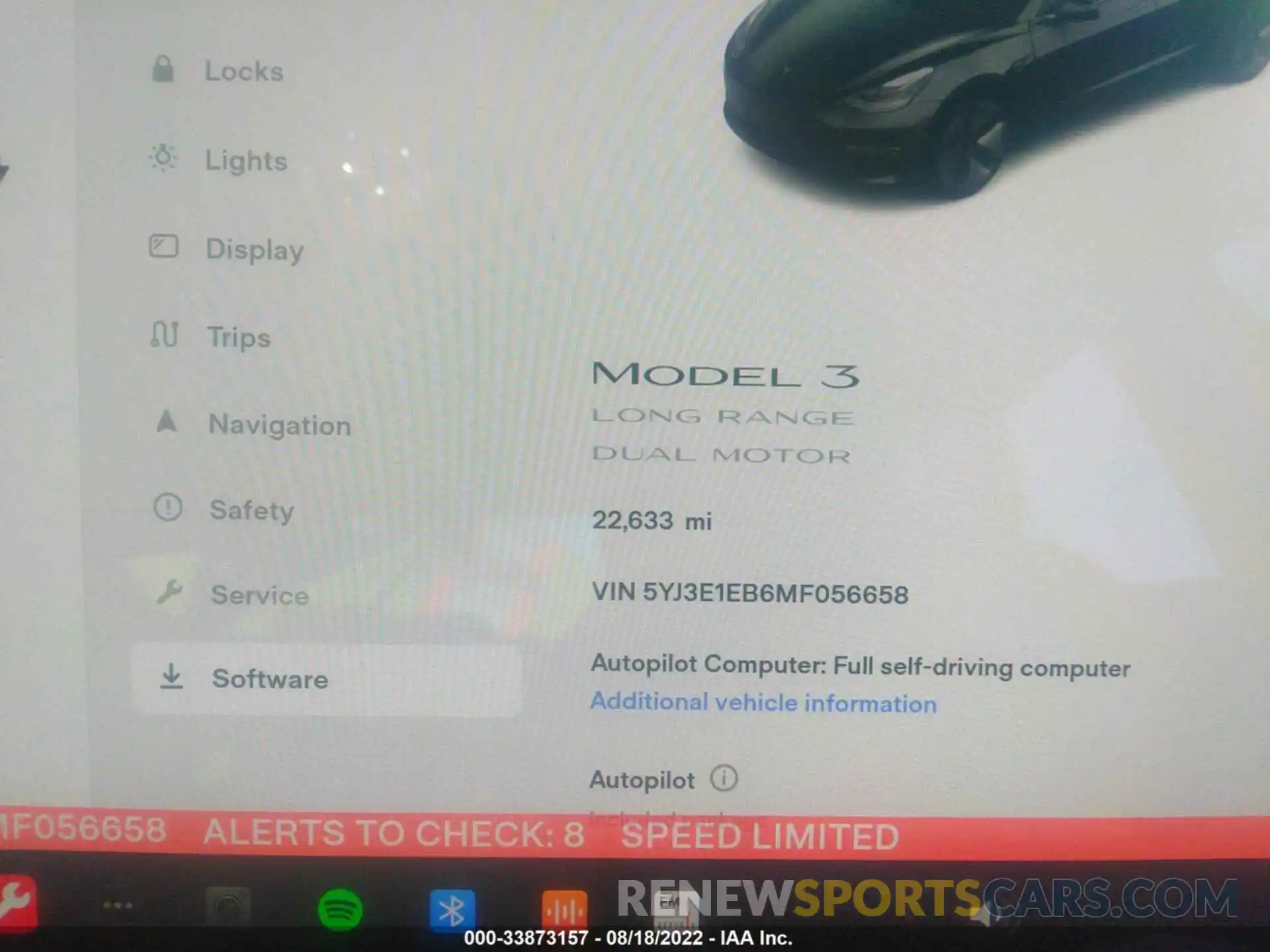 7 Фотография поврежденного автомобиля 5YJ3E1EB6MF056658 TESLA MODEL 3 2021