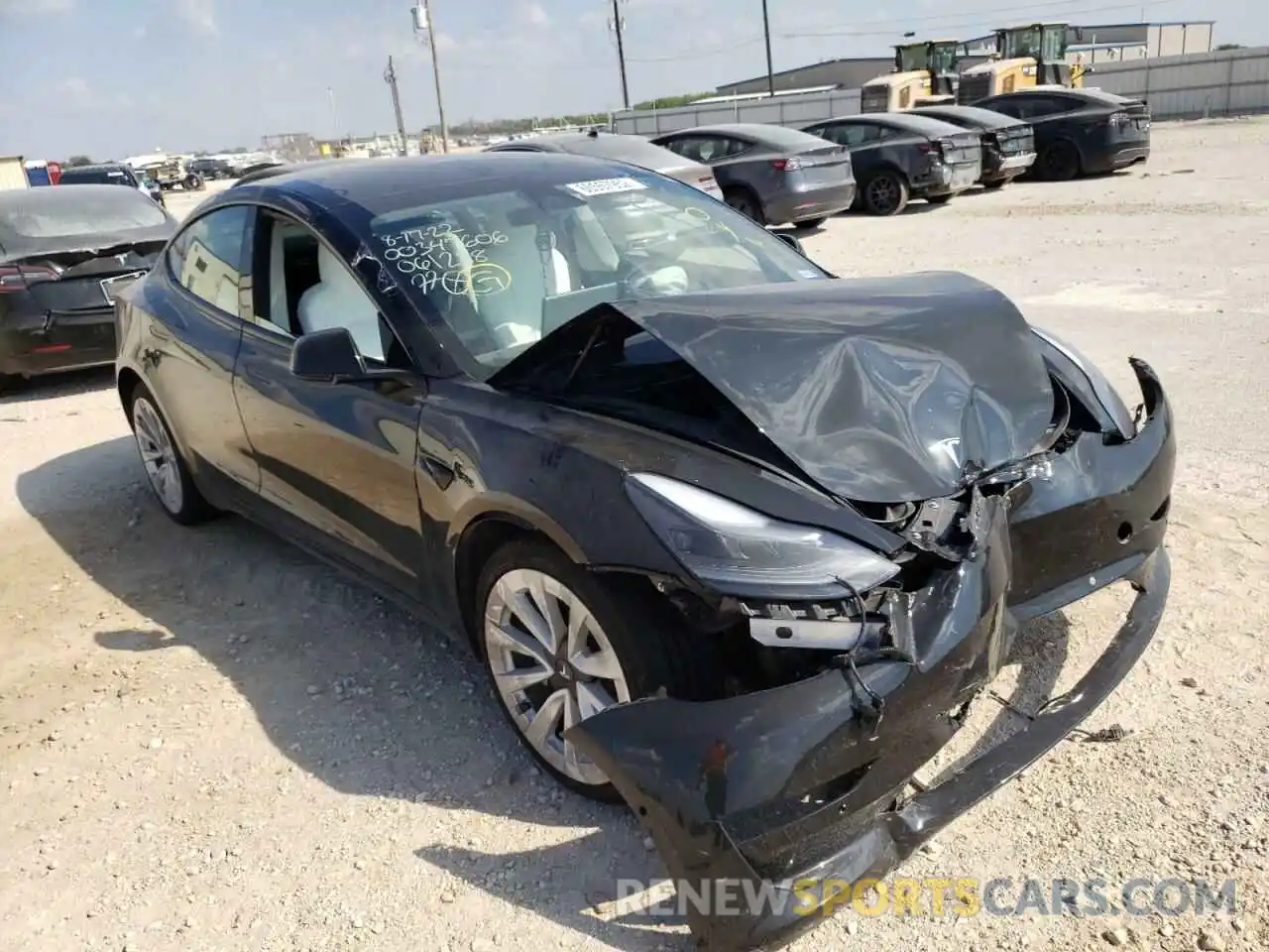 1 Photograph of a damaged car 5YJ3E1EB6MF061228 TESLA MODEL 3 2021