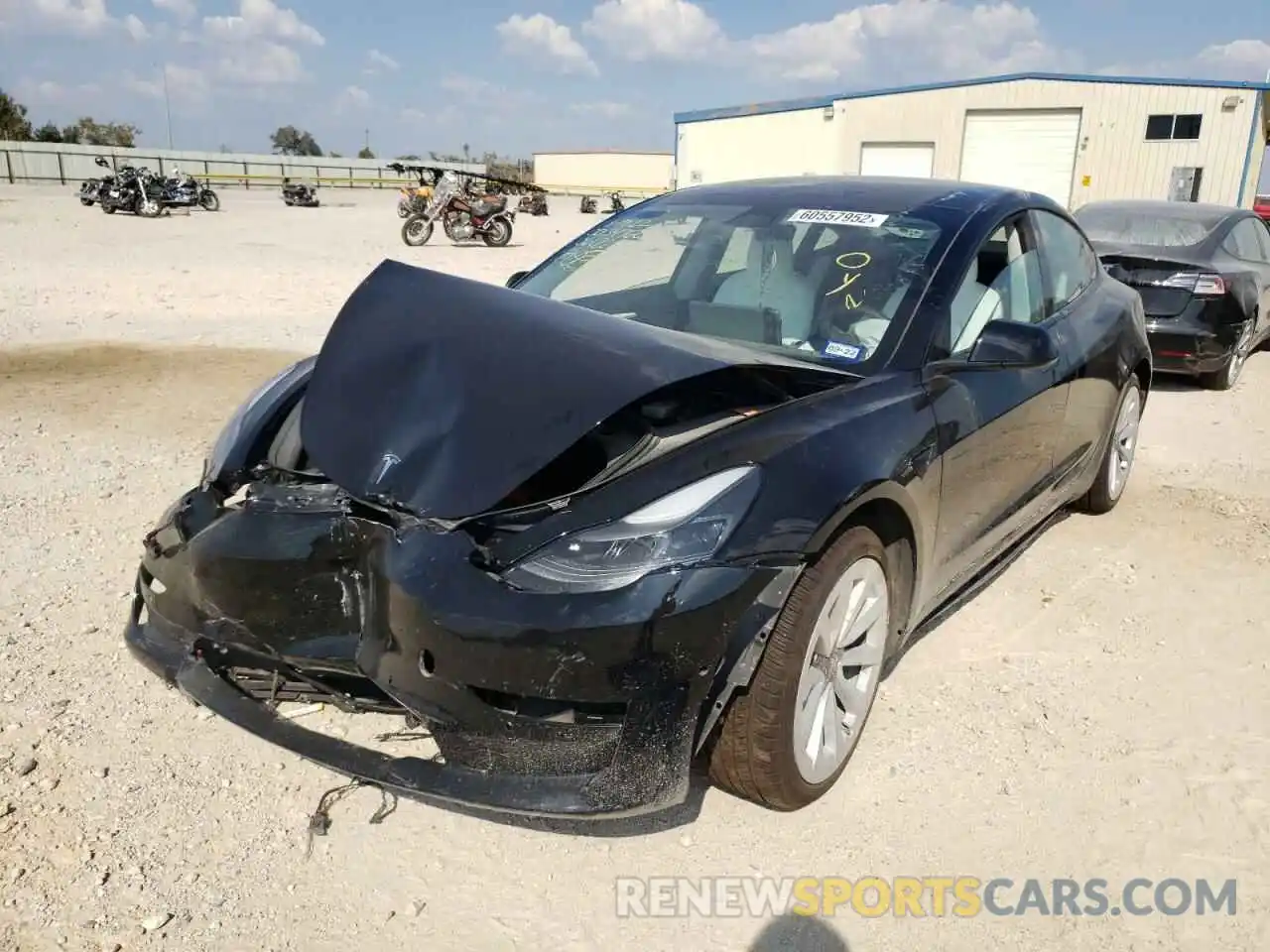 2 Photograph of a damaged car 5YJ3E1EB6MF061228 TESLA MODEL 3 2021