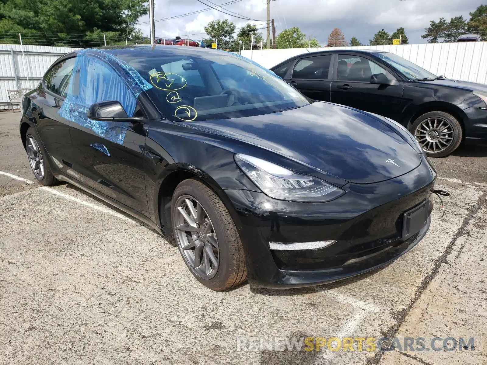 1 Photograph of a damaged car 5YJ3E1EB6MF848955 TESLA MODEL 3 2021