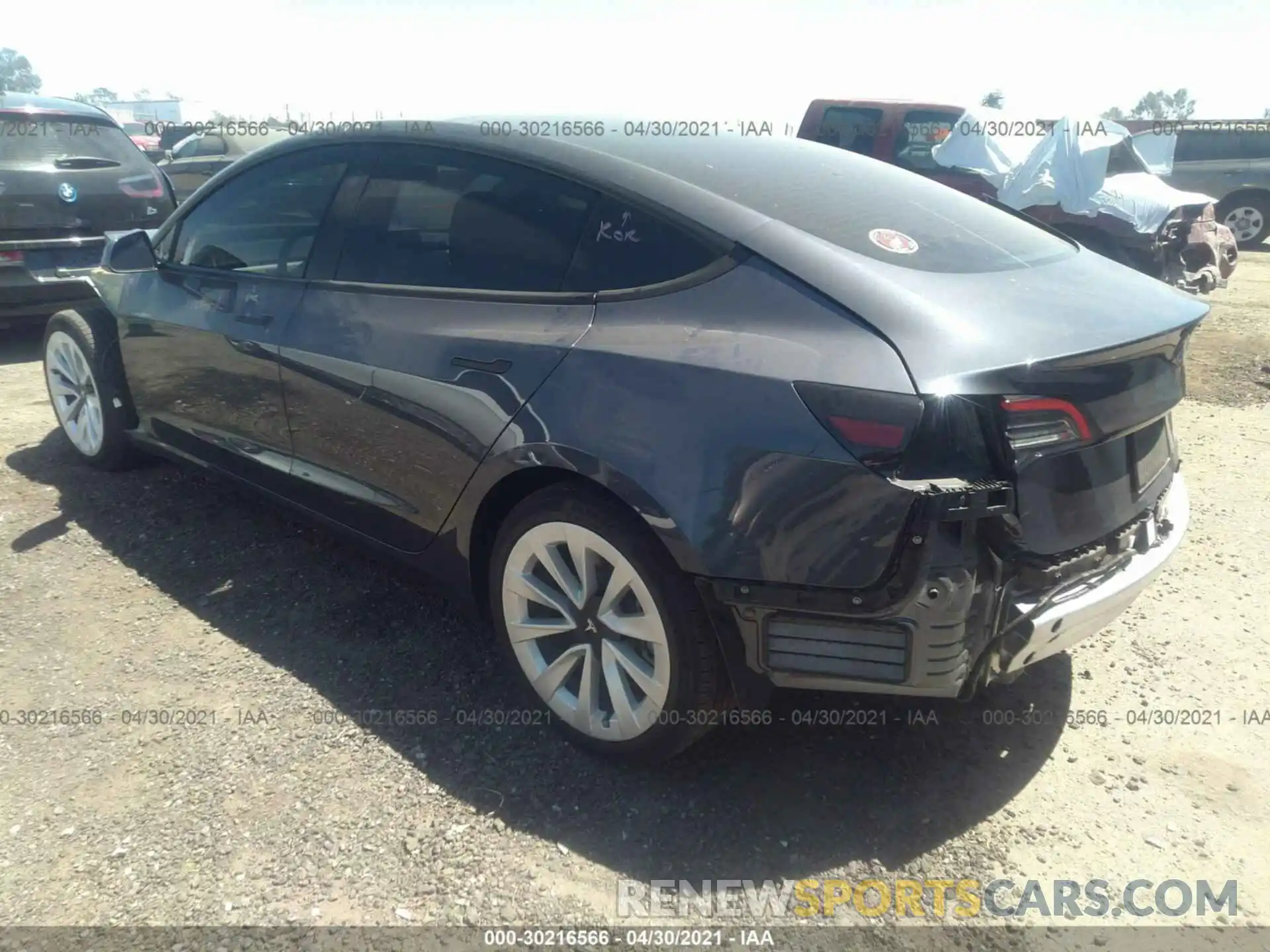 3 Photograph of a damaged car 5YJ3E1EB6MF870972 TESLA MODEL 3 2021