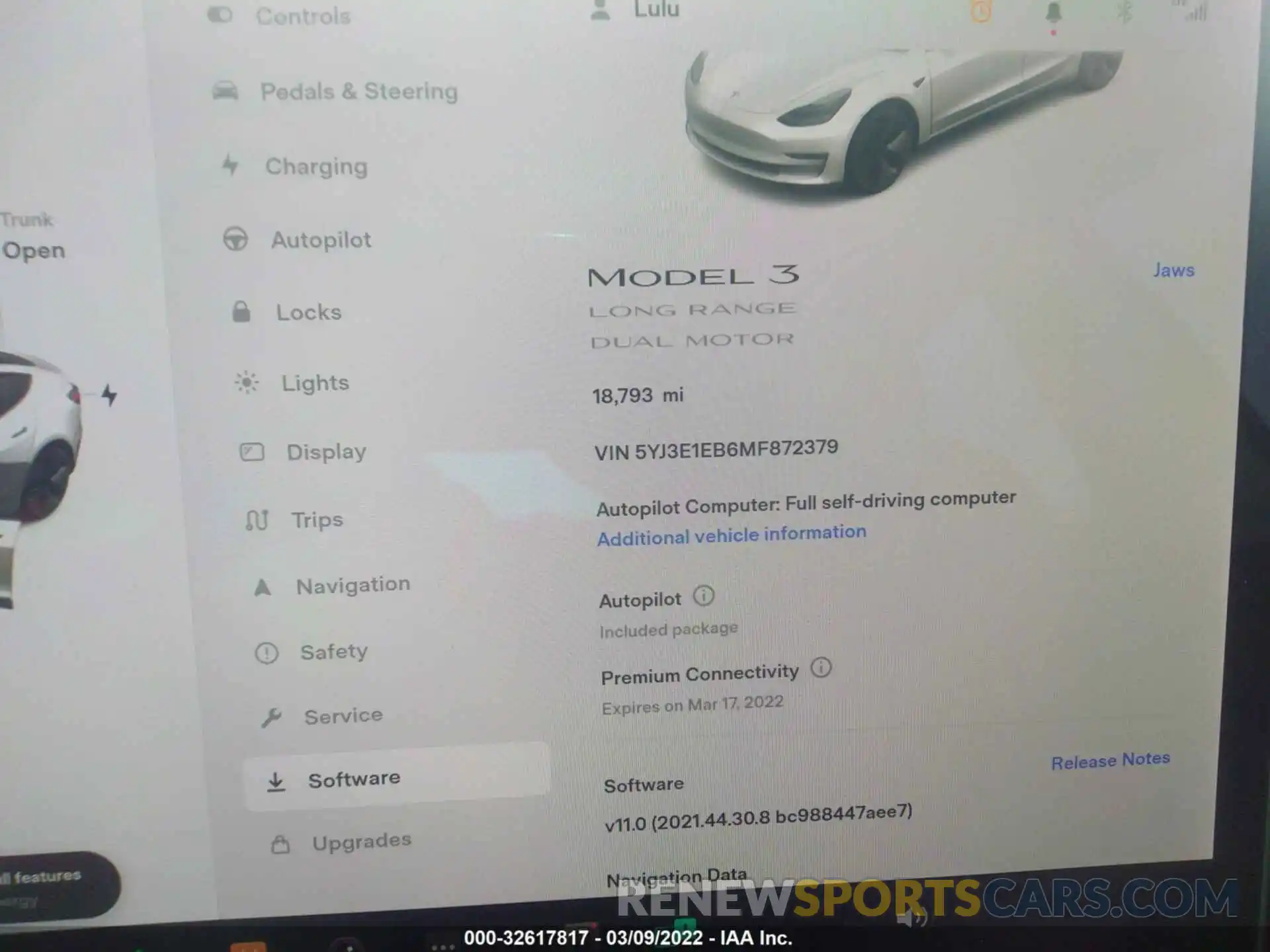 7 Photograph of a damaged car 5YJ3E1EB6MF872379 TESLA MODEL 3 2021