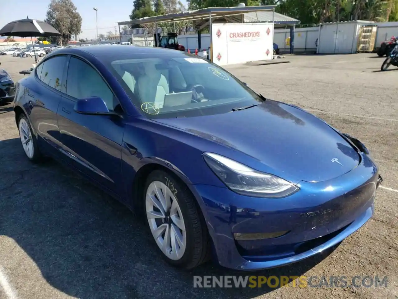 1 Фотография поврежденного автомобиля 5YJ3E1EB6MF903260 TESLA MODEL 3 2021