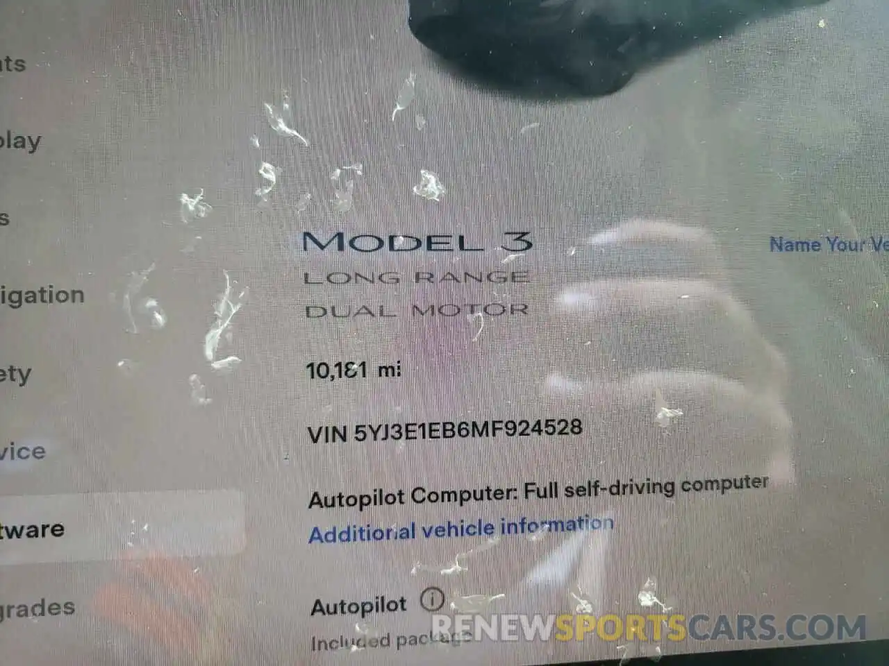 8 Photograph of a damaged car 5YJ3E1EB6MF924528 TESLA MODEL 3 2021