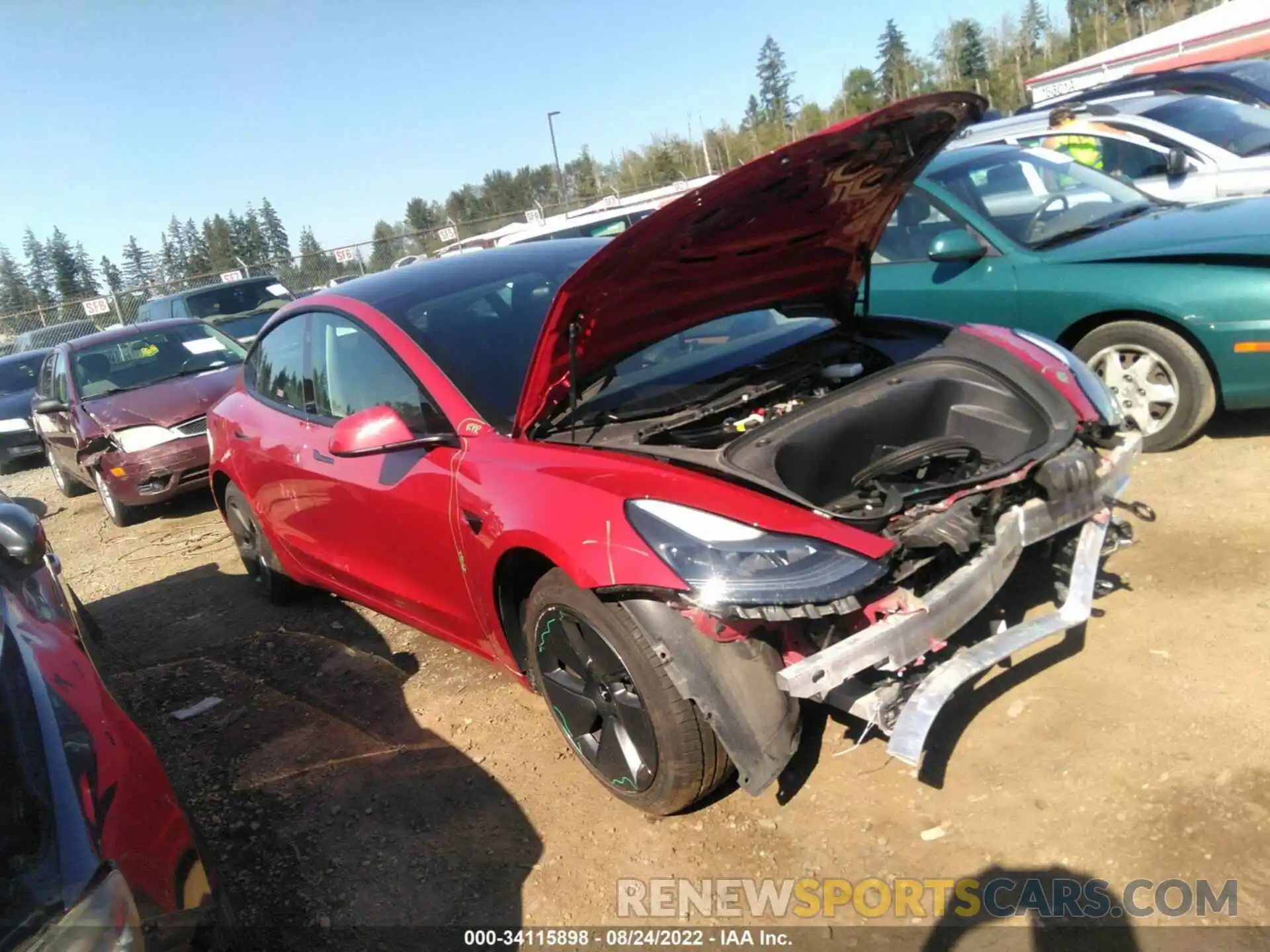 1 Photograph of a damaged car 5YJ3E1EB7MF002236 TESLA MODEL 3 2021