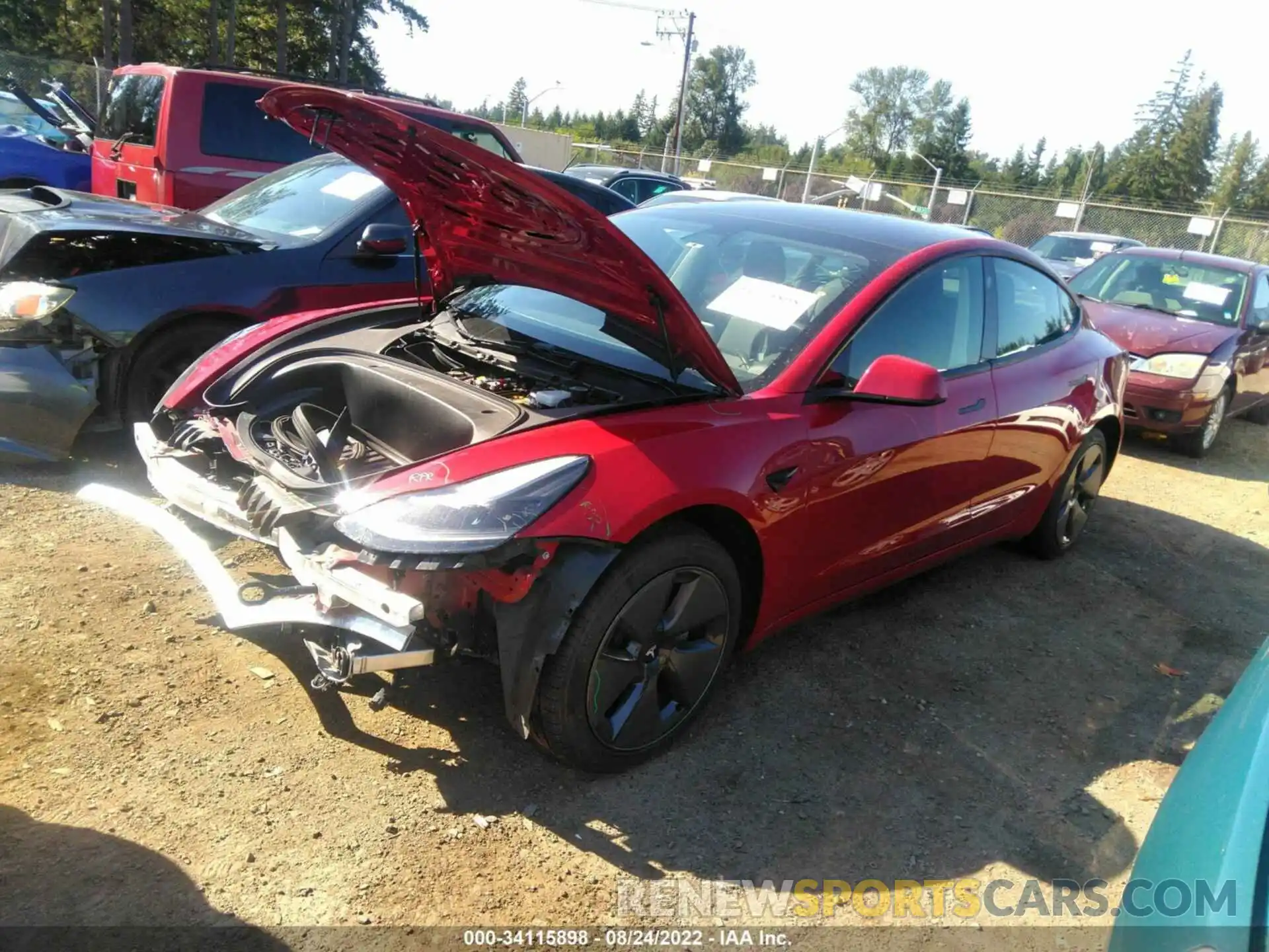 2 Photograph of a damaged car 5YJ3E1EB7MF002236 TESLA MODEL 3 2021