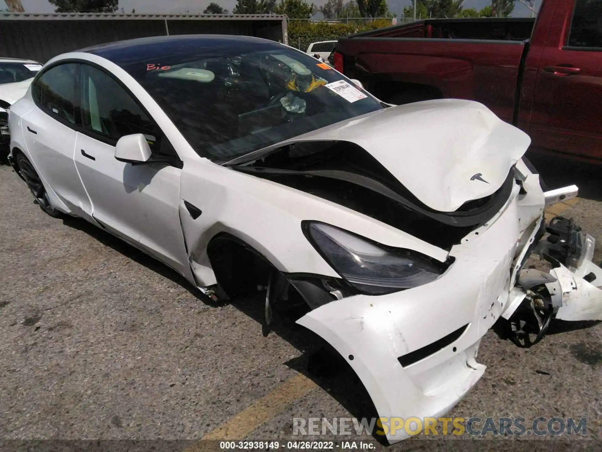 1 Photograph of a damaged car 5YJ3E1EB7MF006982 TESLA MODEL 3 2021