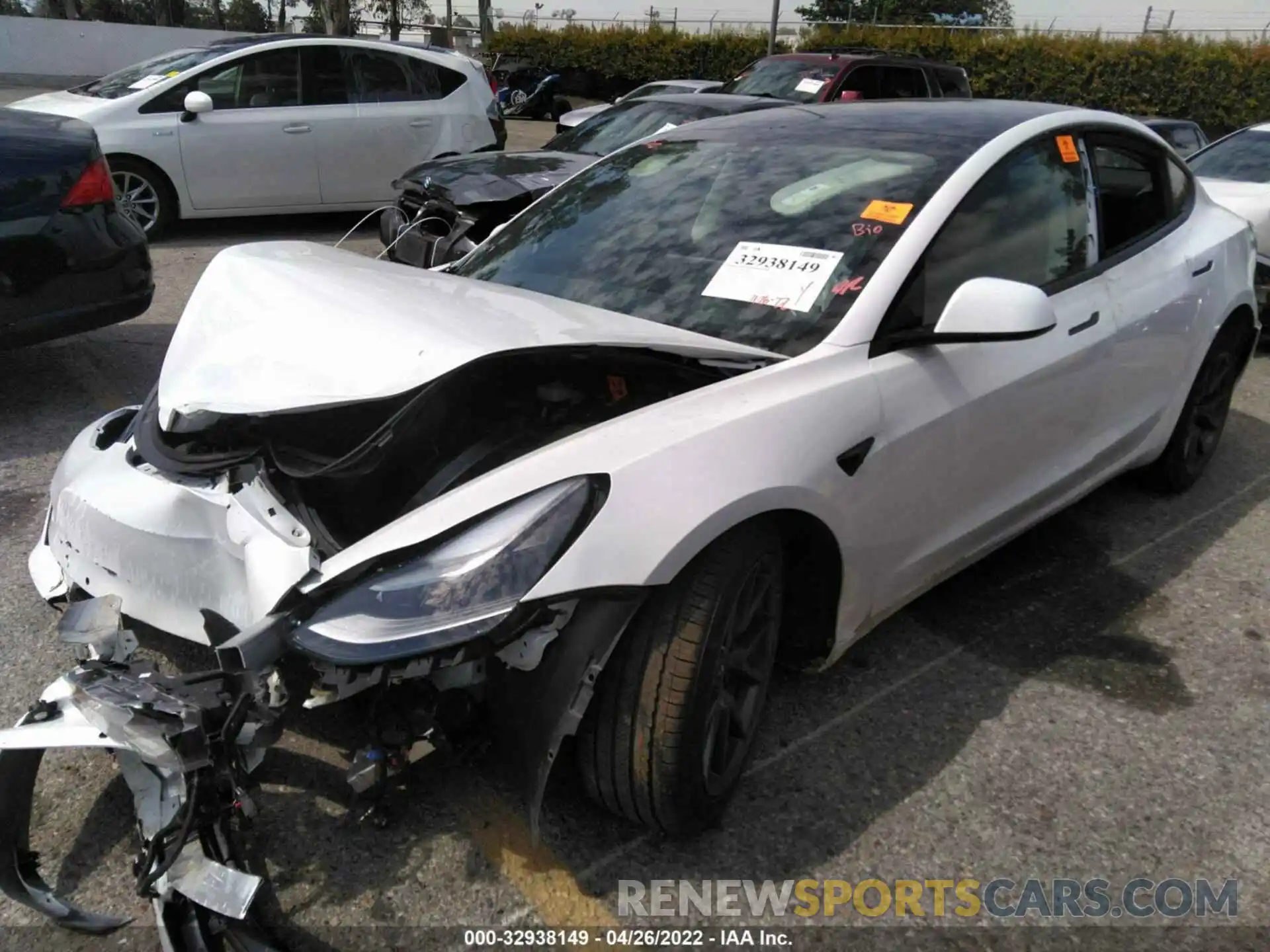 2 Photograph of a damaged car 5YJ3E1EB7MF006982 TESLA MODEL 3 2021