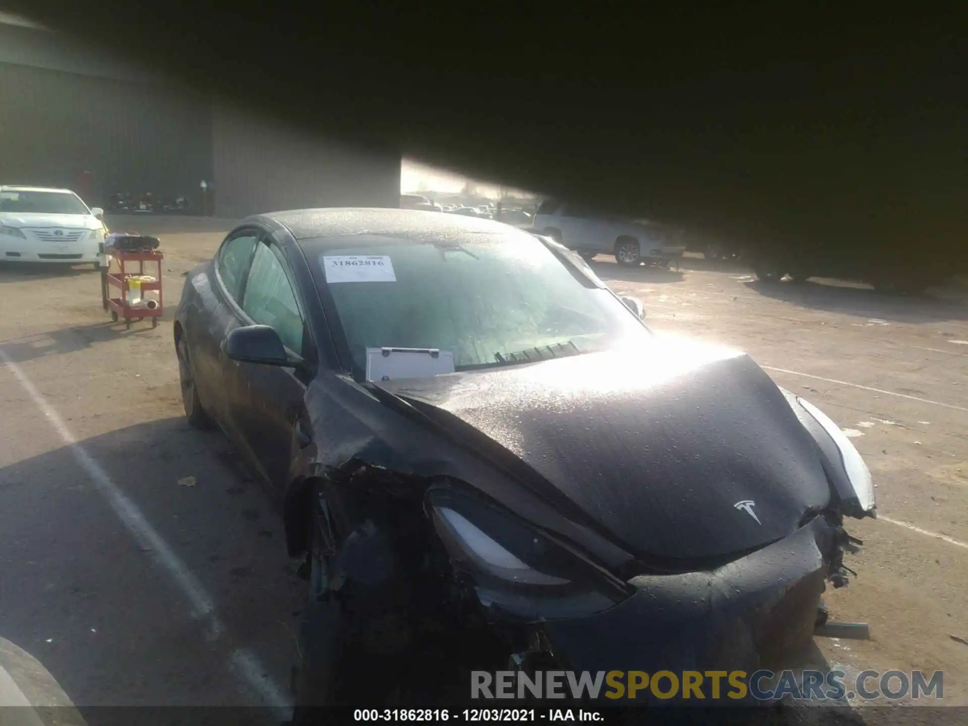 1 Photograph of a damaged car 5YJ3E1EB7MF012815 TESLA MODEL 3 2021