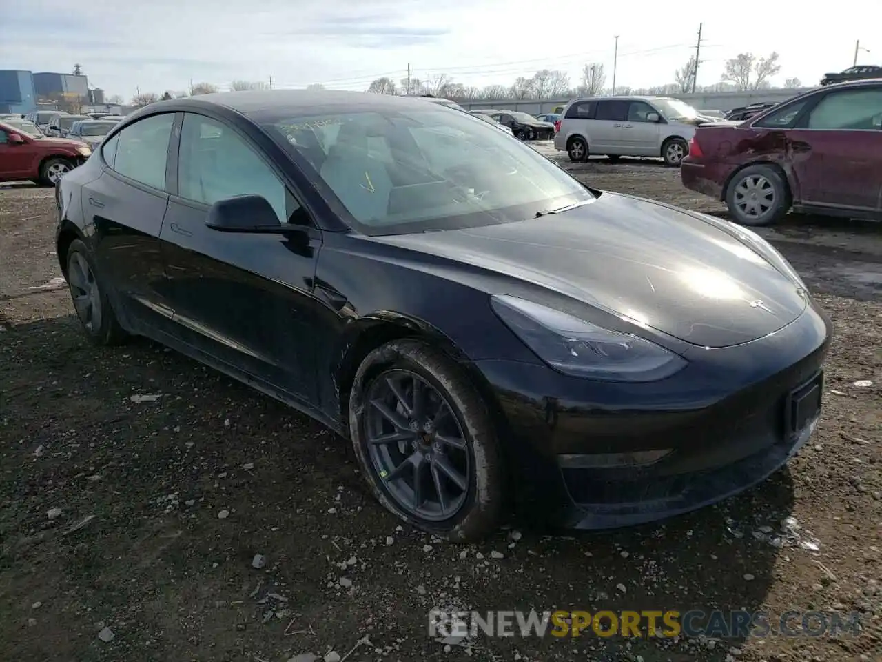 1 Photograph of a damaged car 5YJ3E1EB7MF013253 TESLA MODEL 3 2021