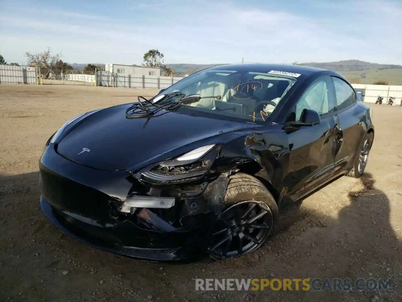 2 Photograph of a damaged car 5YJ3E1EB7MF019652 TESLA MODEL 3 2021