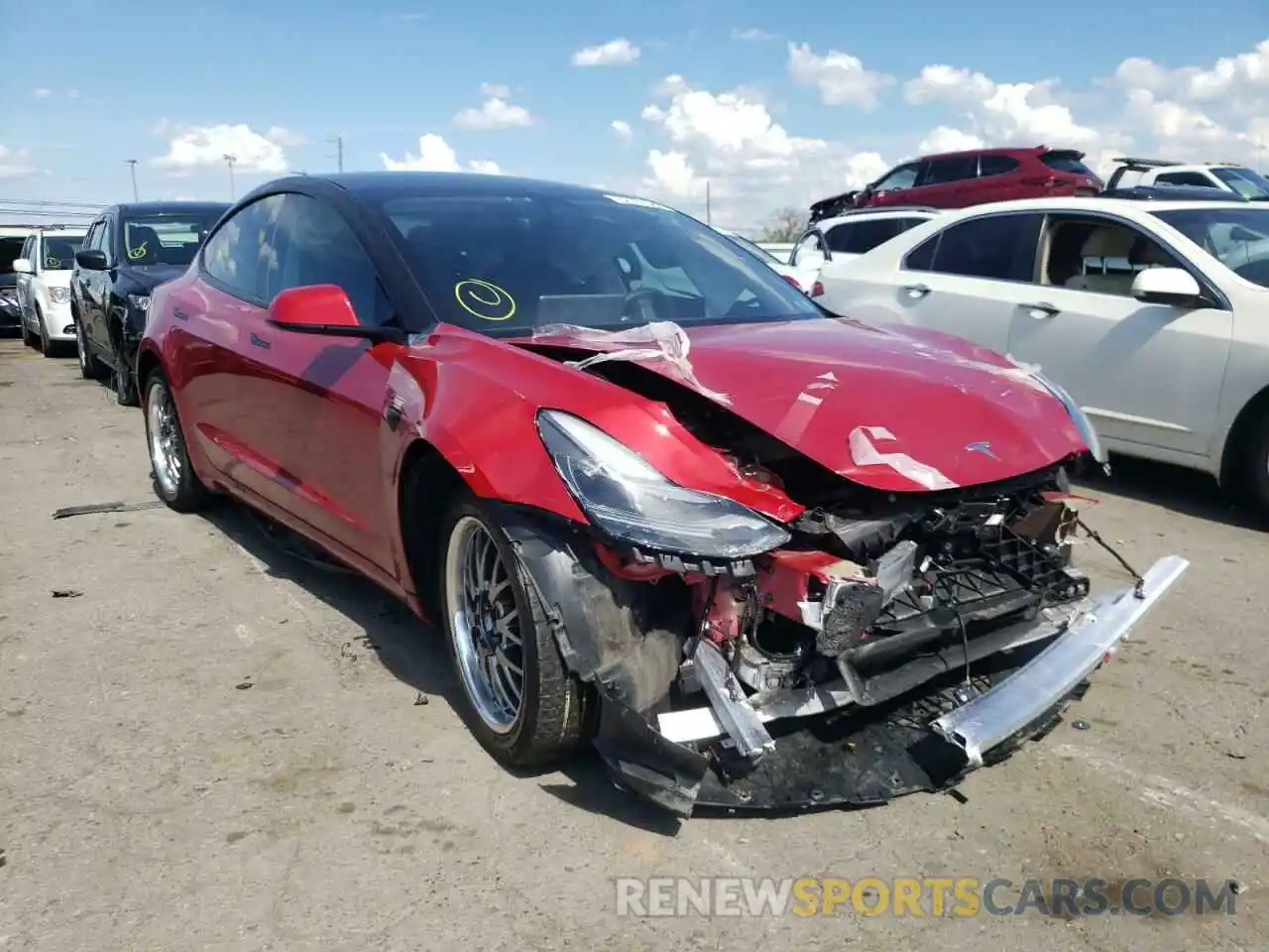 1 Photograph of a damaged car 5YJ3E1EB7MF019778 TESLA MODEL 3 2021