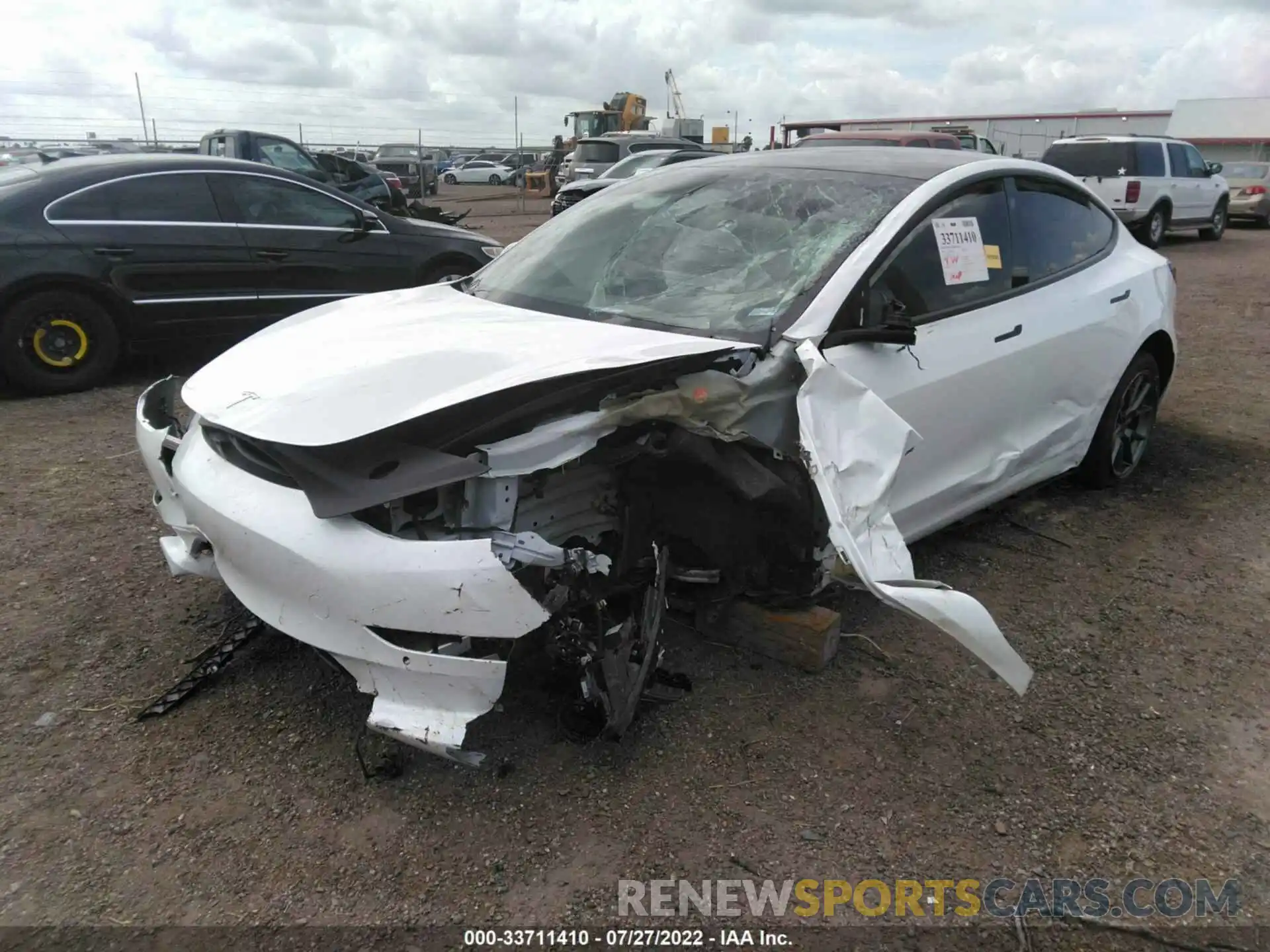 2 Photograph of a damaged car 5YJ3E1EB7MF051551 TESLA MODEL 3 2021