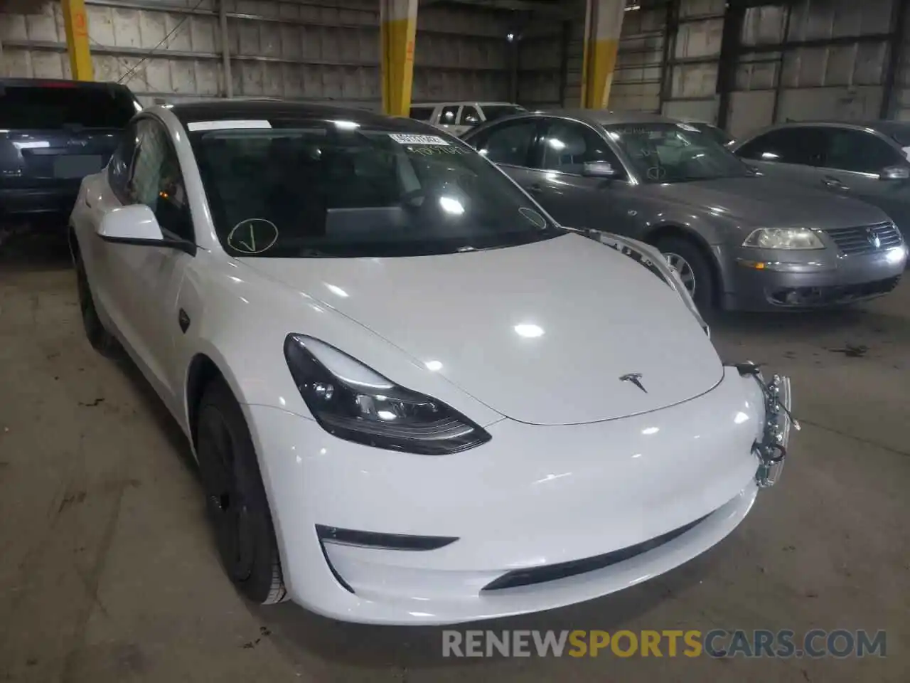 1 Photograph of a damaged car 5YJ3E1EB7MF066146 TESLA MODEL 3 2021