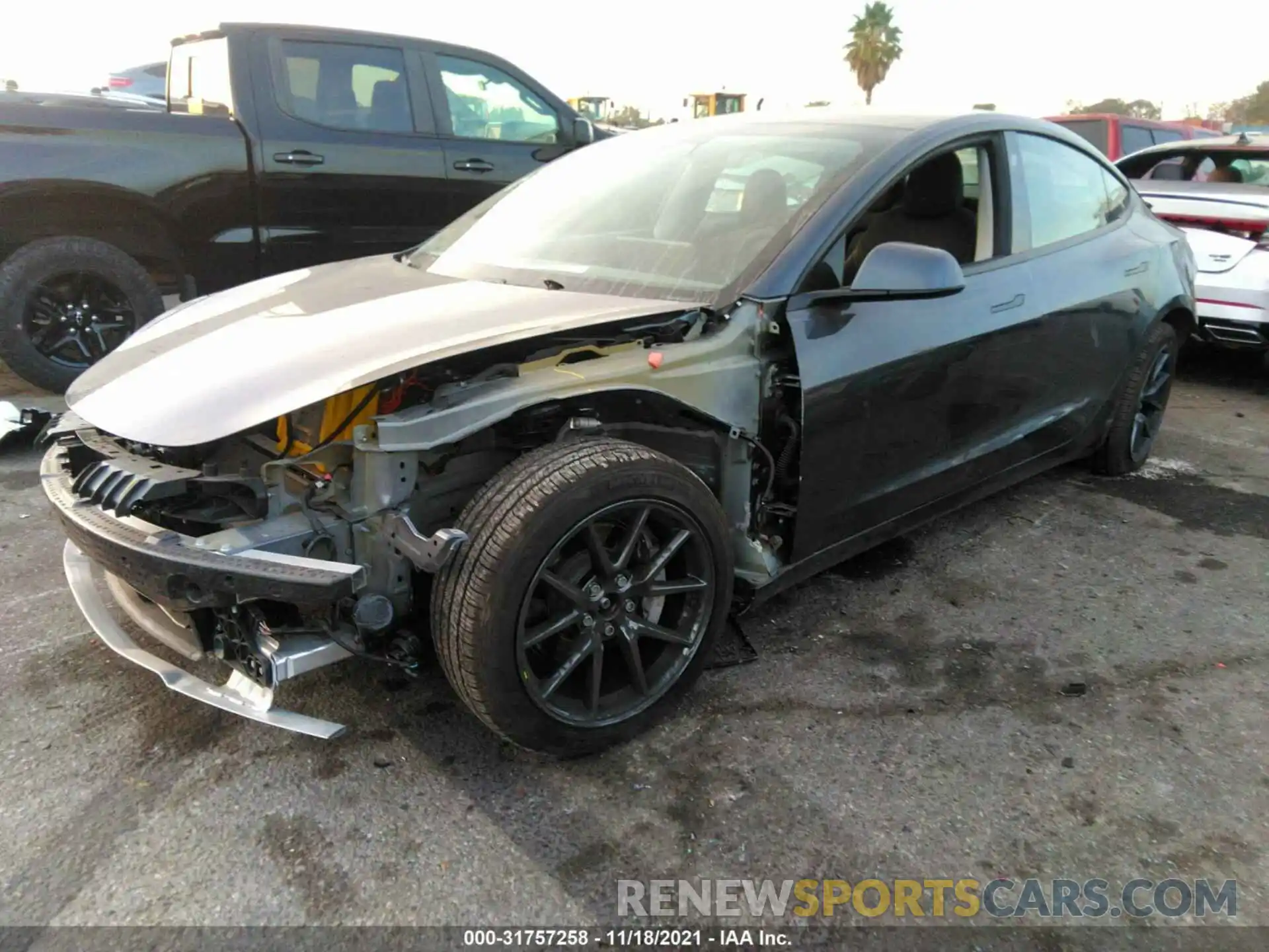 2 Photograph of a damaged car 5YJ3E1EB7MF067426 TESLA MODEL 3 2021