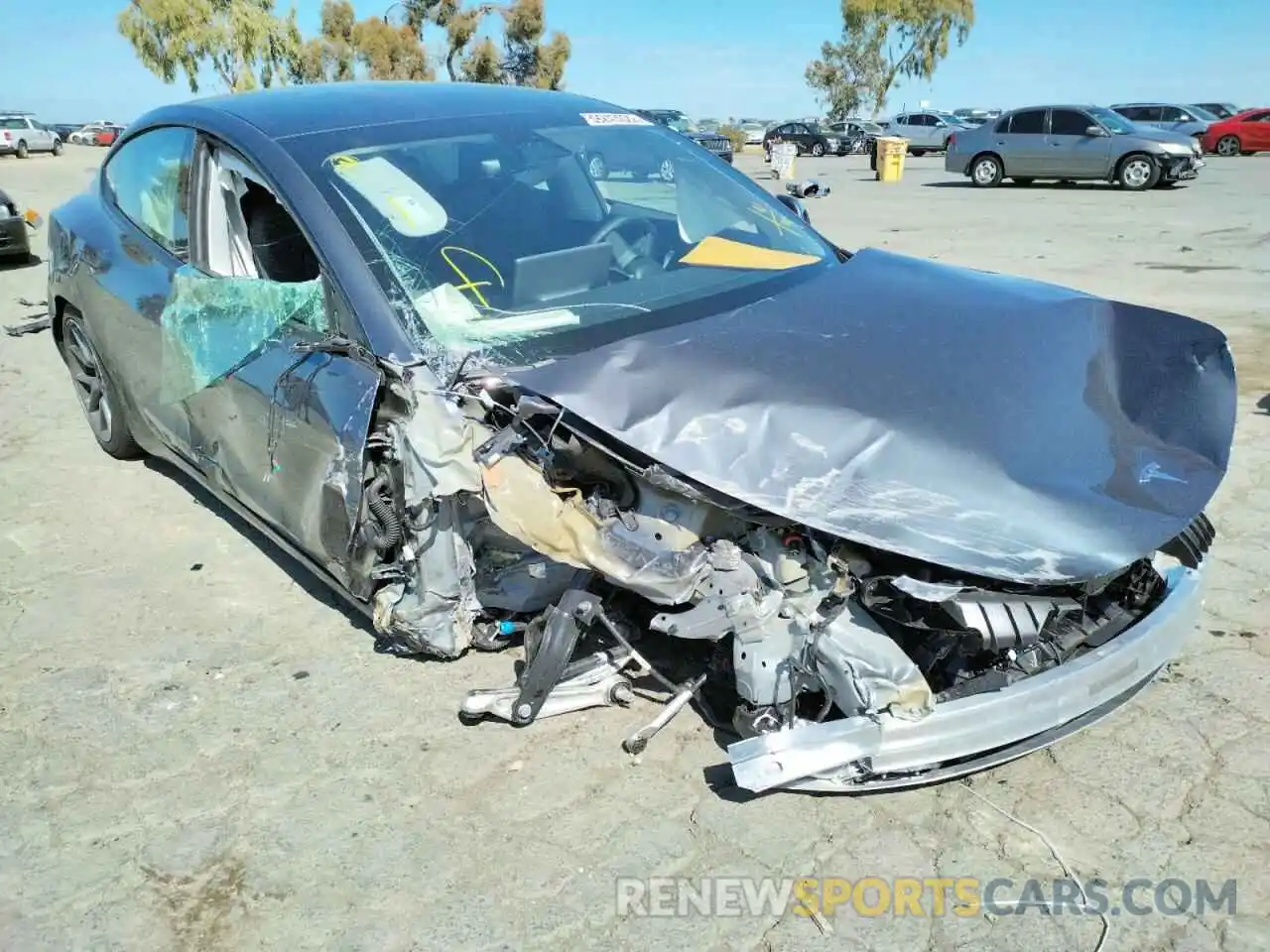 1 Photograph of a damaged car 5YJ3E1EB7MF071959 TESLA MODEL 3 2021