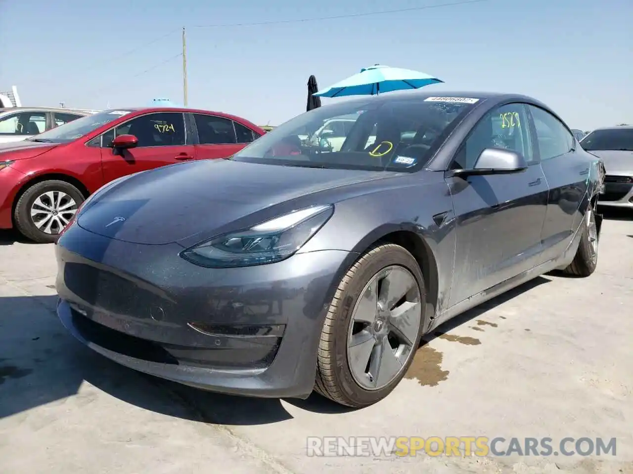 2 Photograph of a damaged car 5YJ3E1EB7MF097199 TESLA MODEL 3 2021