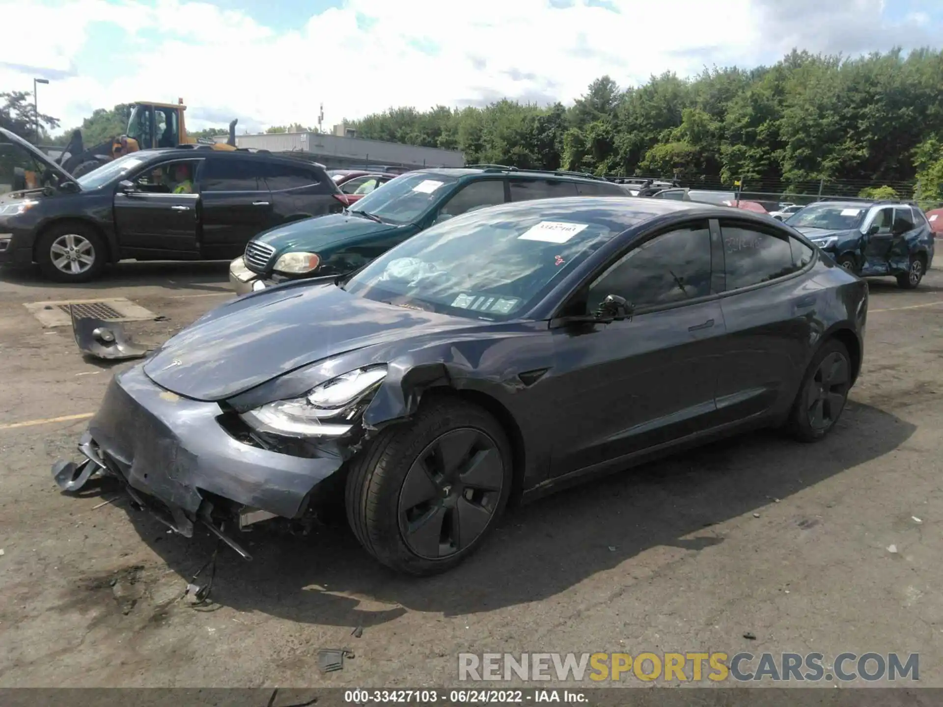 2 Photograph of a damaged car 5YJ3E1EB7MF848107 TESLA MODEL 3 2021