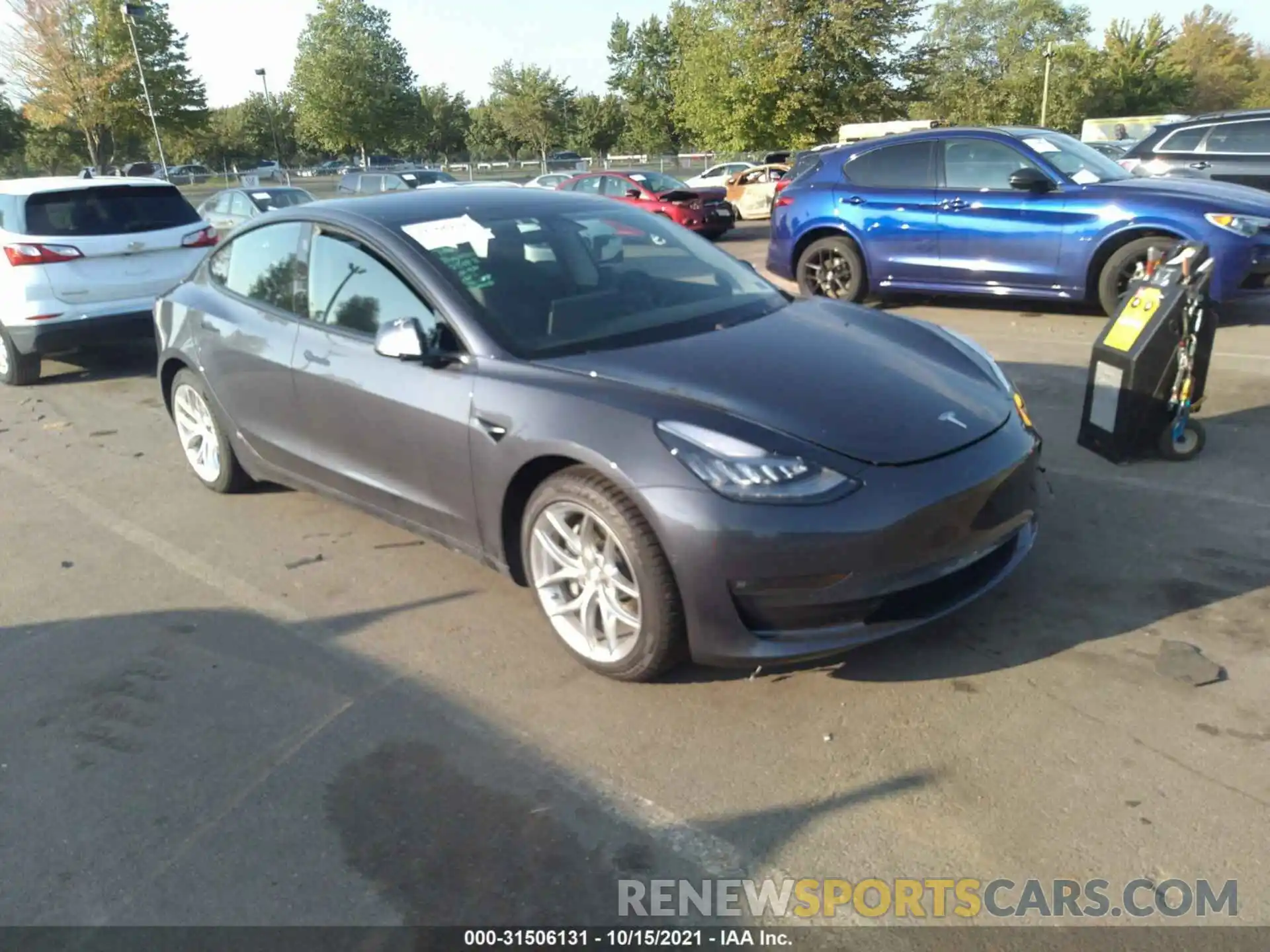 1 Photograph of a damaged car 5YJ3E1EB7MF850262 TESLA MODEL 3 2021