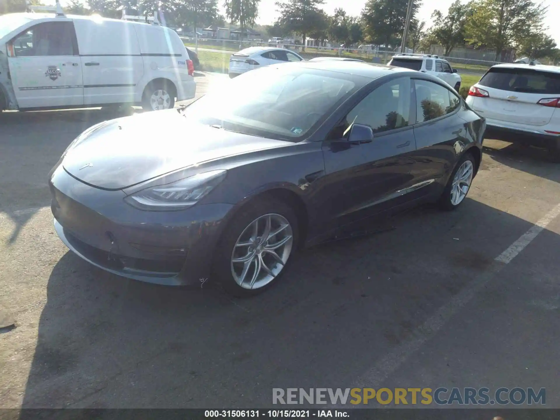 2 Photograph of a damaged car 5YJ3E1EB7MF850262 TESLA MODEL 3 2021