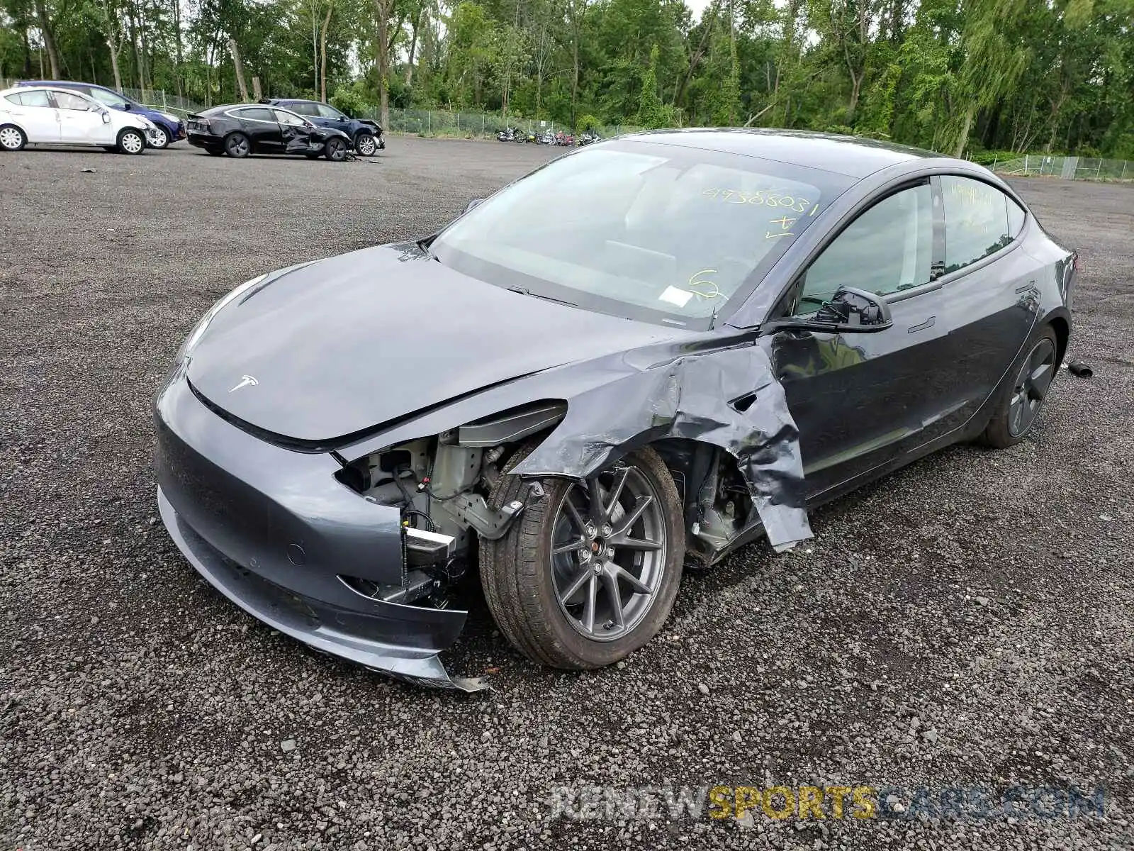 2 Photograph of a damaged car 5YJ3E1EB7MF853212 TESLA MODEL 3 2021