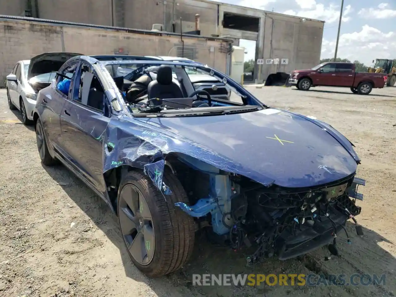 1 Photograph of a damaged car 5YJ3E1EB7MF858359 TESLA MODEL 3 2021