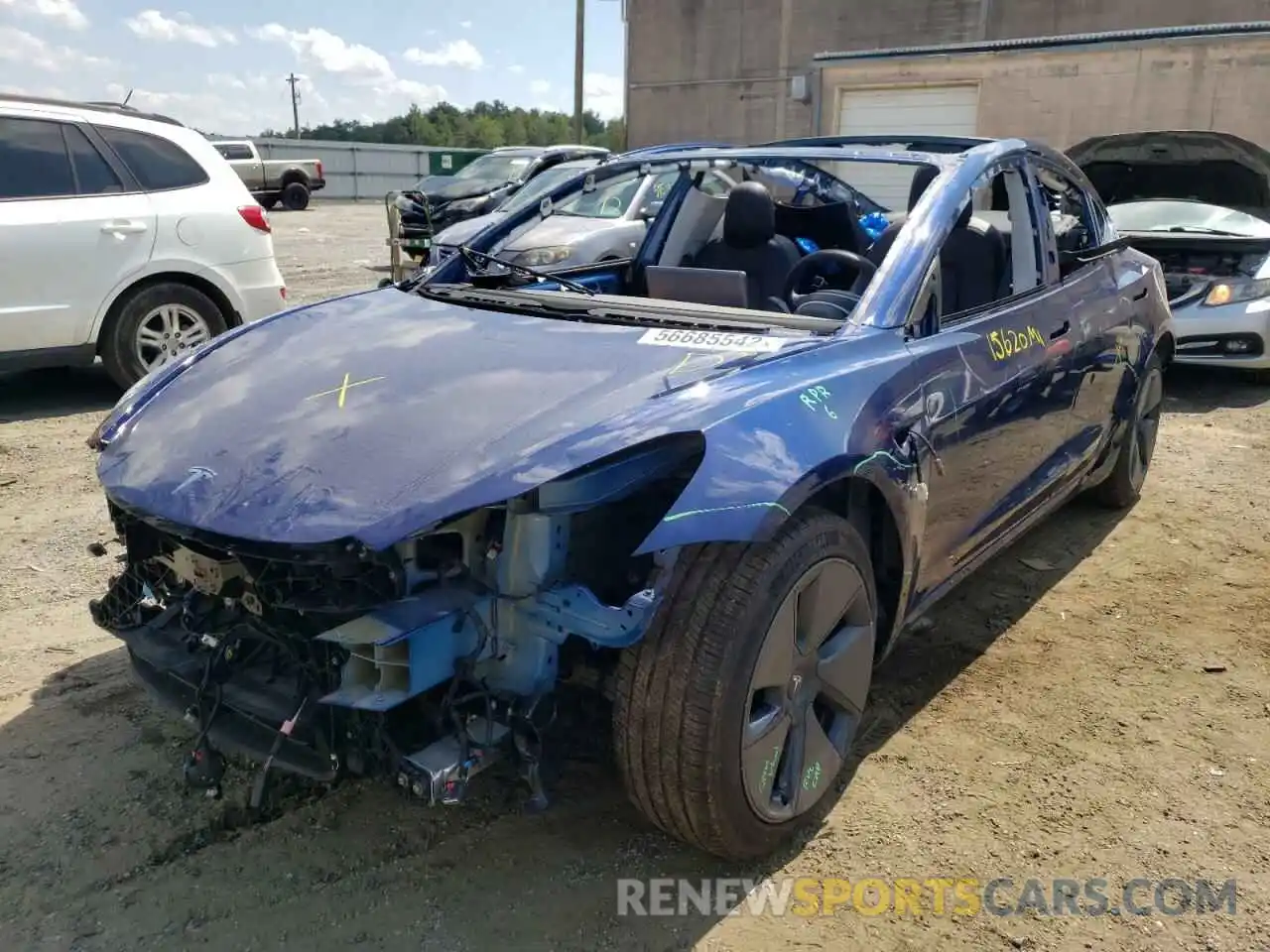 2 Photograph of a damaged car 5YJ3E1EB7MF858359 TESLA MODEL 3 2021