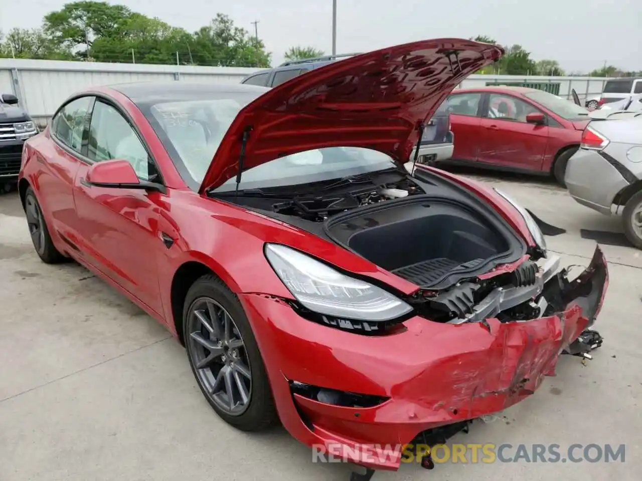 1 Photograph of a damaged car 5YJ3E1EB7MF860323 TESLA MODEL 3 2021