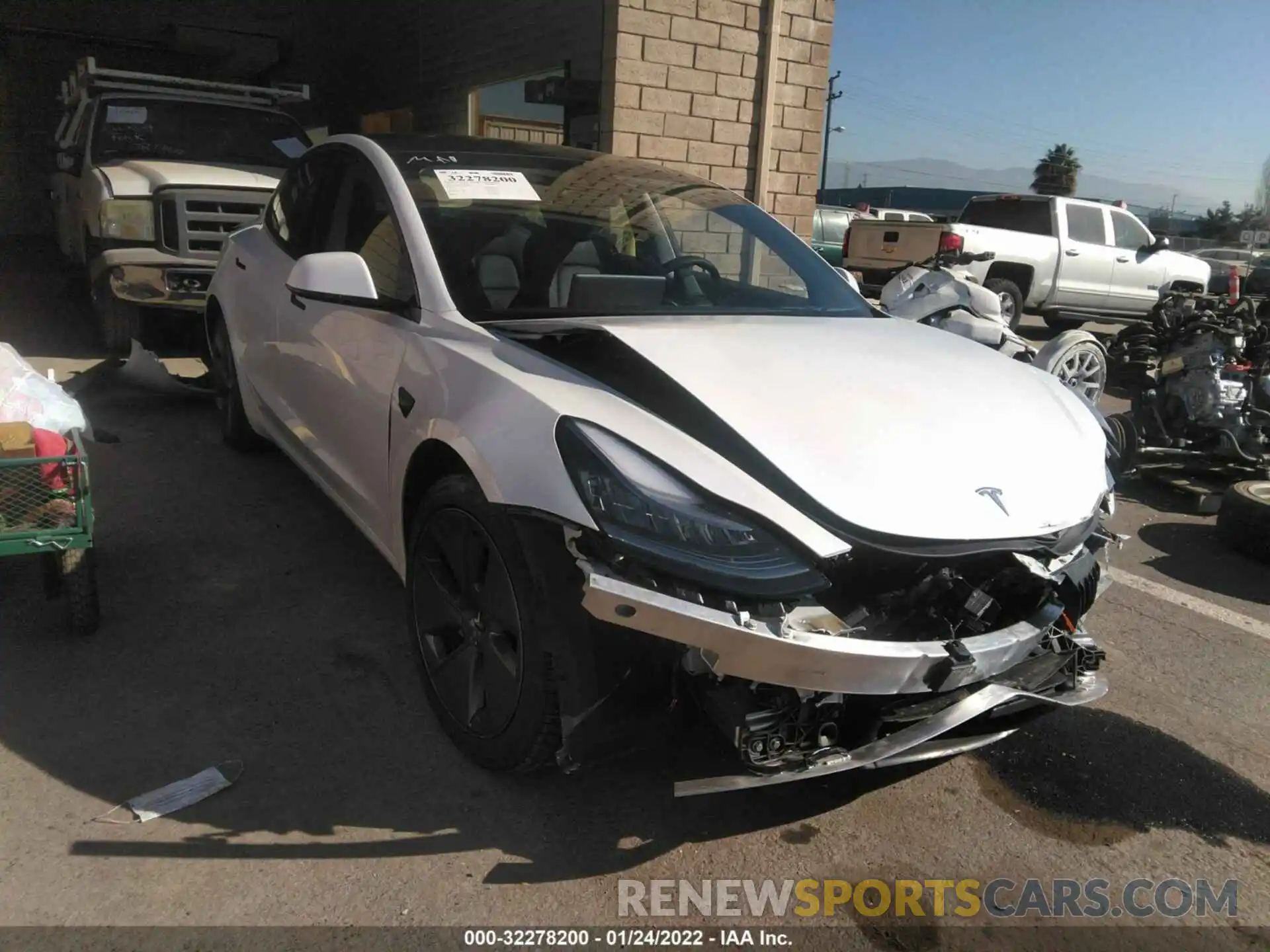 1 Photograph of a damaged car 5YJ3E1EB7MF862220 TESLA MODEL 3 2021