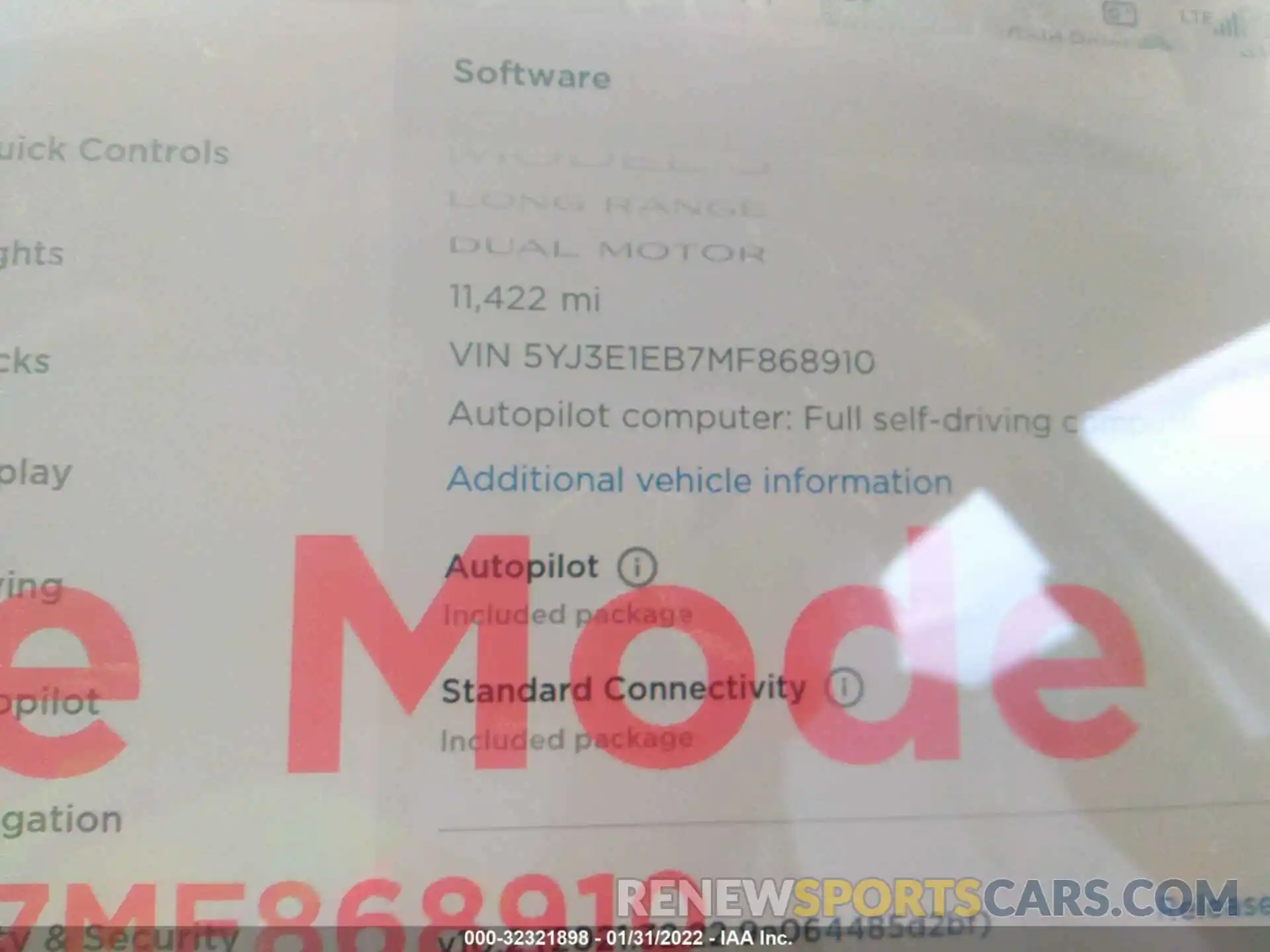 7 Photograph of a damaged car 5YJ3E1EB7MF868910 TESLA MODEL 3 2021