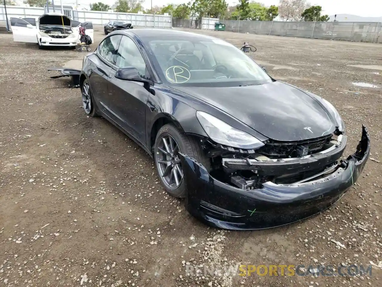 1 Photograph of a damaged car 5YJ3E1EB7MF877204 TESLA MODEL 3 2021