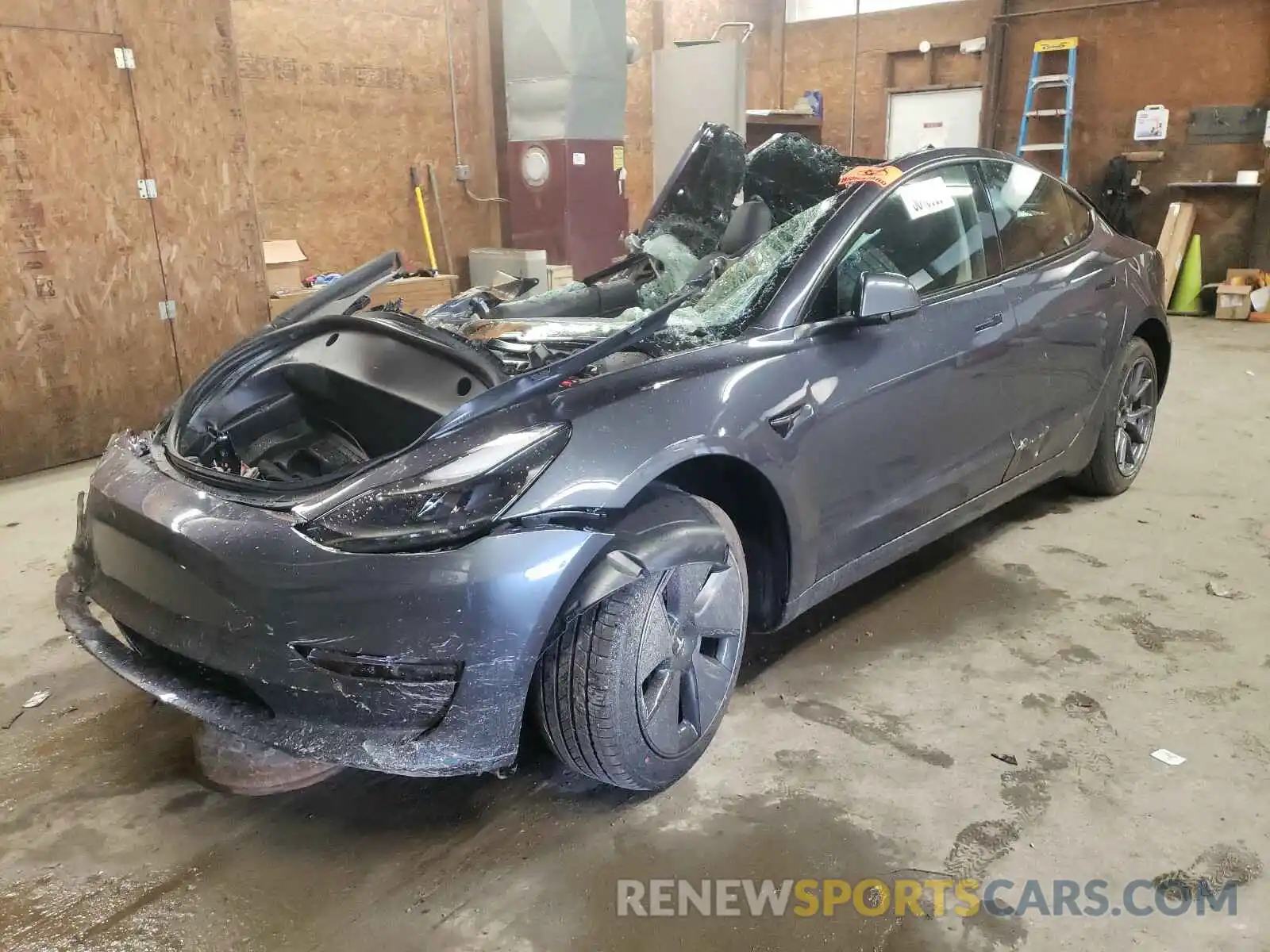 2 Photograph of a damaged car 5YJ3E1EB7MF901940 TESLA MODEL 3 2021