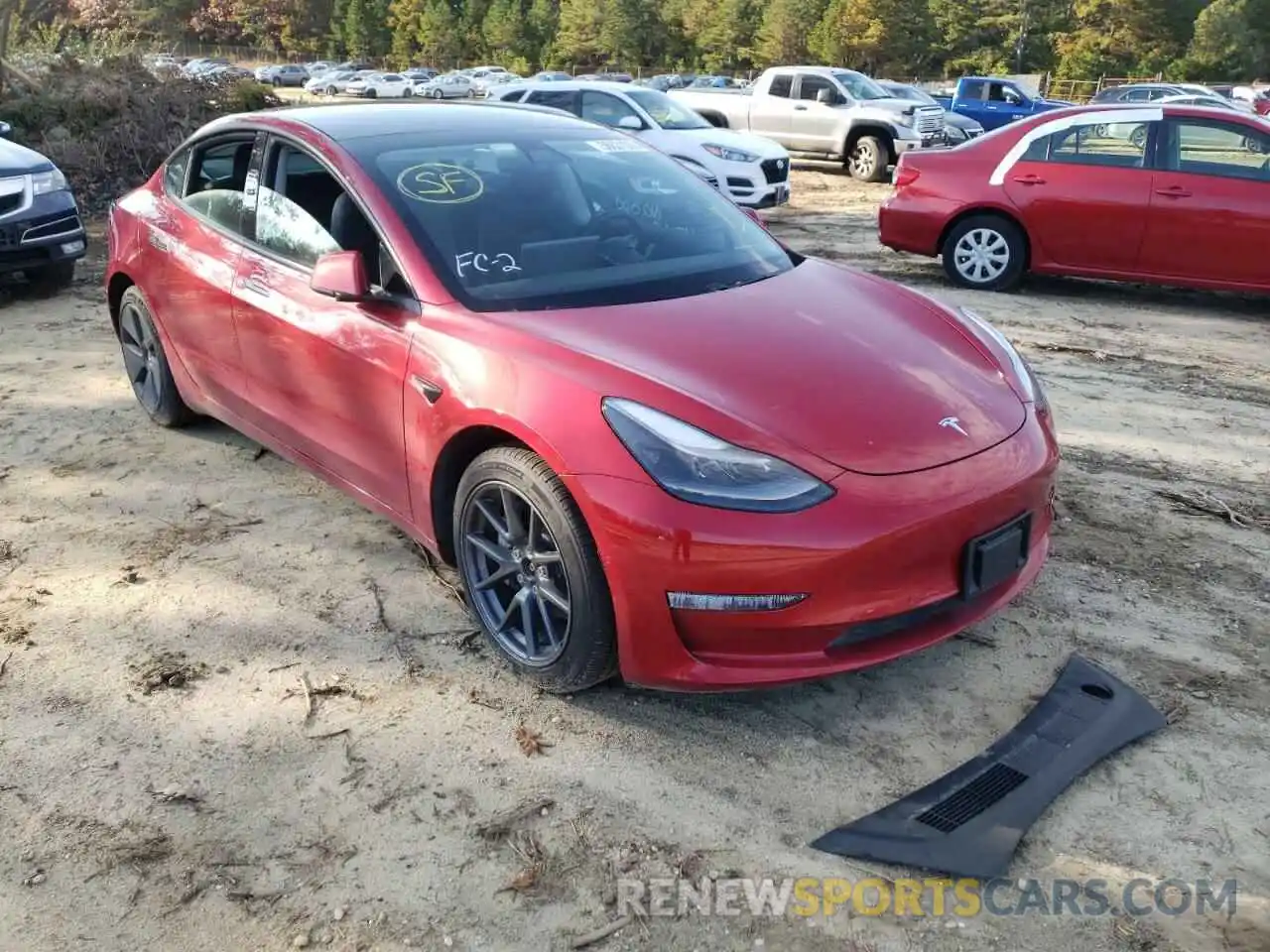 1 Photograph of a damaged car 5YJ3E1EB7MF916034 TESLA MODEL 3 2021