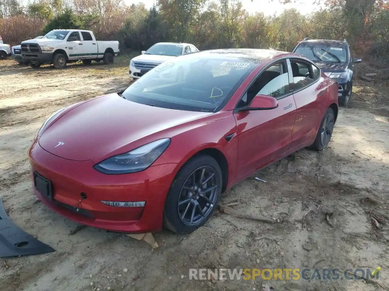 2 Фотография поврежденного автомобиля 5YJ3E1EB7MF916034 TESLA MODEL 3 2021