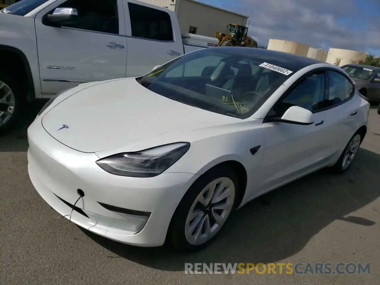 2 Photograph of a damaged car 5YJ3E1EB7MF916583 TESLA MODEL 3 2021