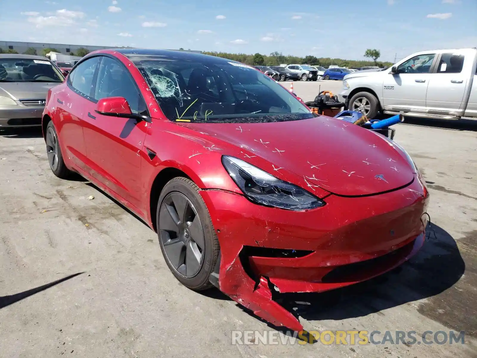 1 Фотография поврежденного автомобиля 5YJ3E1EB7MF924392 TESLA MODEL 3 2021