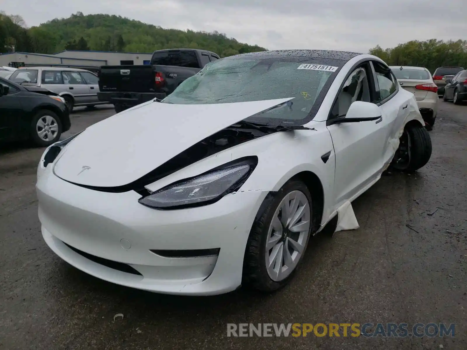 2 Photograph of a damaged car 5YJ3E1EB7MF926661 TESLA MODEL 3 2021