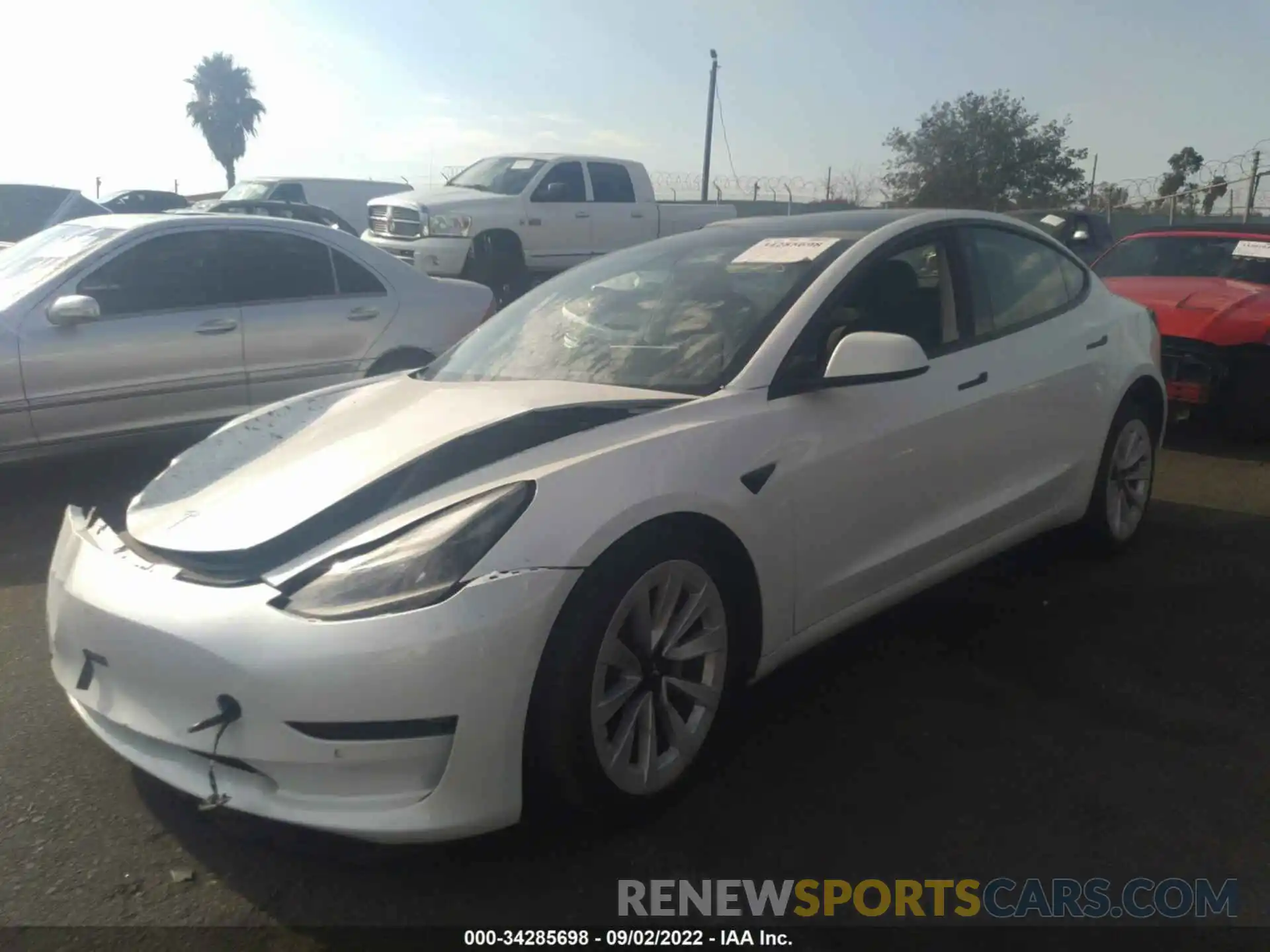 2 Фотография поврежденного автомобиля 5YJ3E1EB7MF936817 TESLA MODEL 3 2021