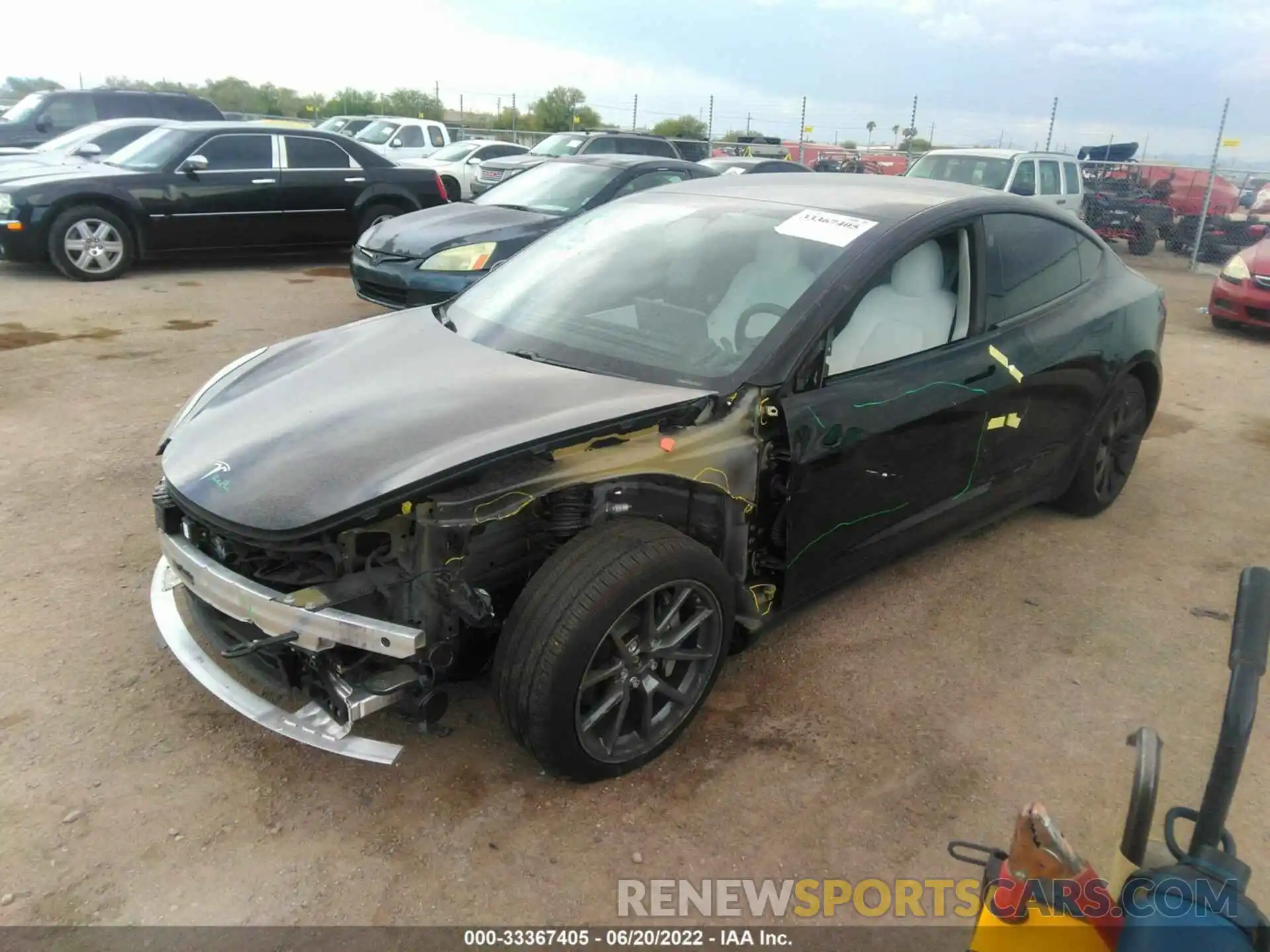 2 Photograph of a damaged car 5YJ3E1EB7MF937501 TESLA MODEL 3 2021