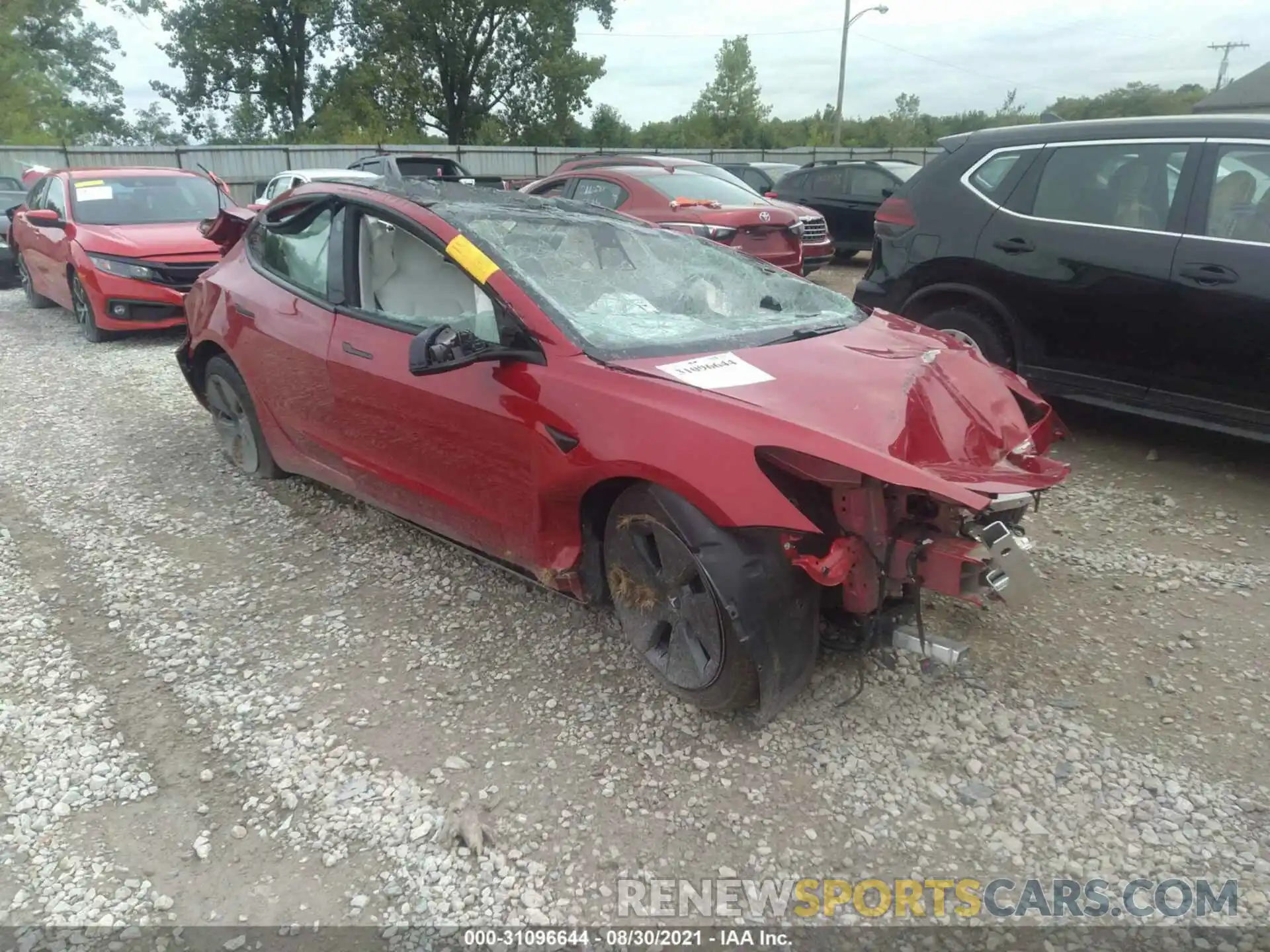 1 Photograph of a damaged car 5YJ3E1EB7MF960812 TESLA MODEL 3 2021