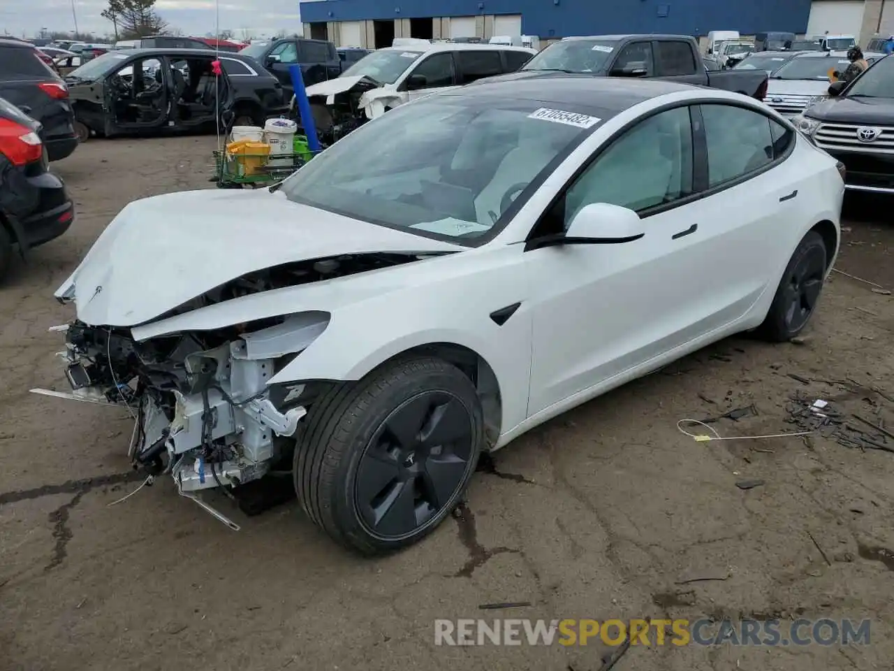 1 Photograph of a damaged car 5YJ3E1EB7MF960860 TESLA MODEL 3 2021